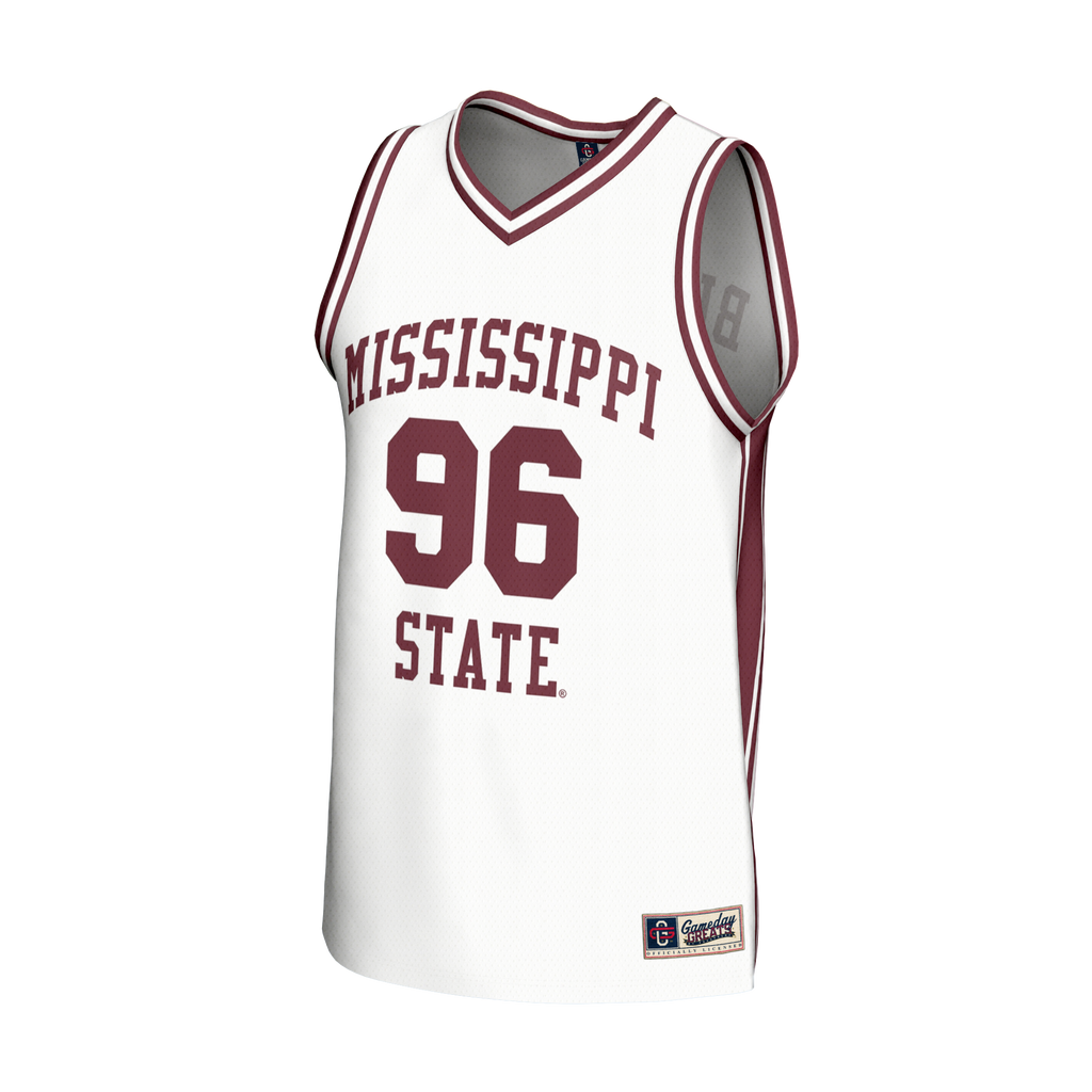 GameDay Greats White Mississippi State Bulldogs Lightweight Collegiate Basketball Fashion Jersey