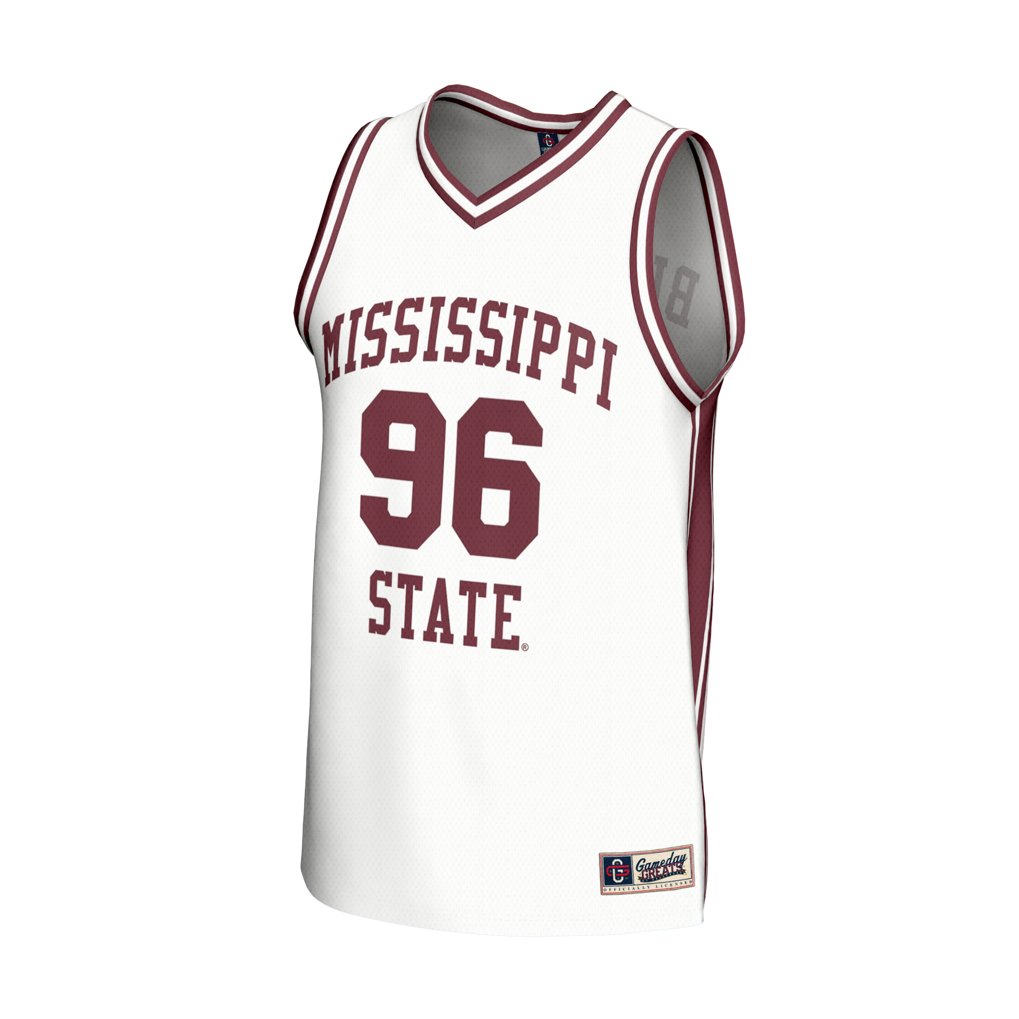 GameDay Greats White Mississippi State Bulldogs Lightweight Collegiate Basketball Fashion Jersey