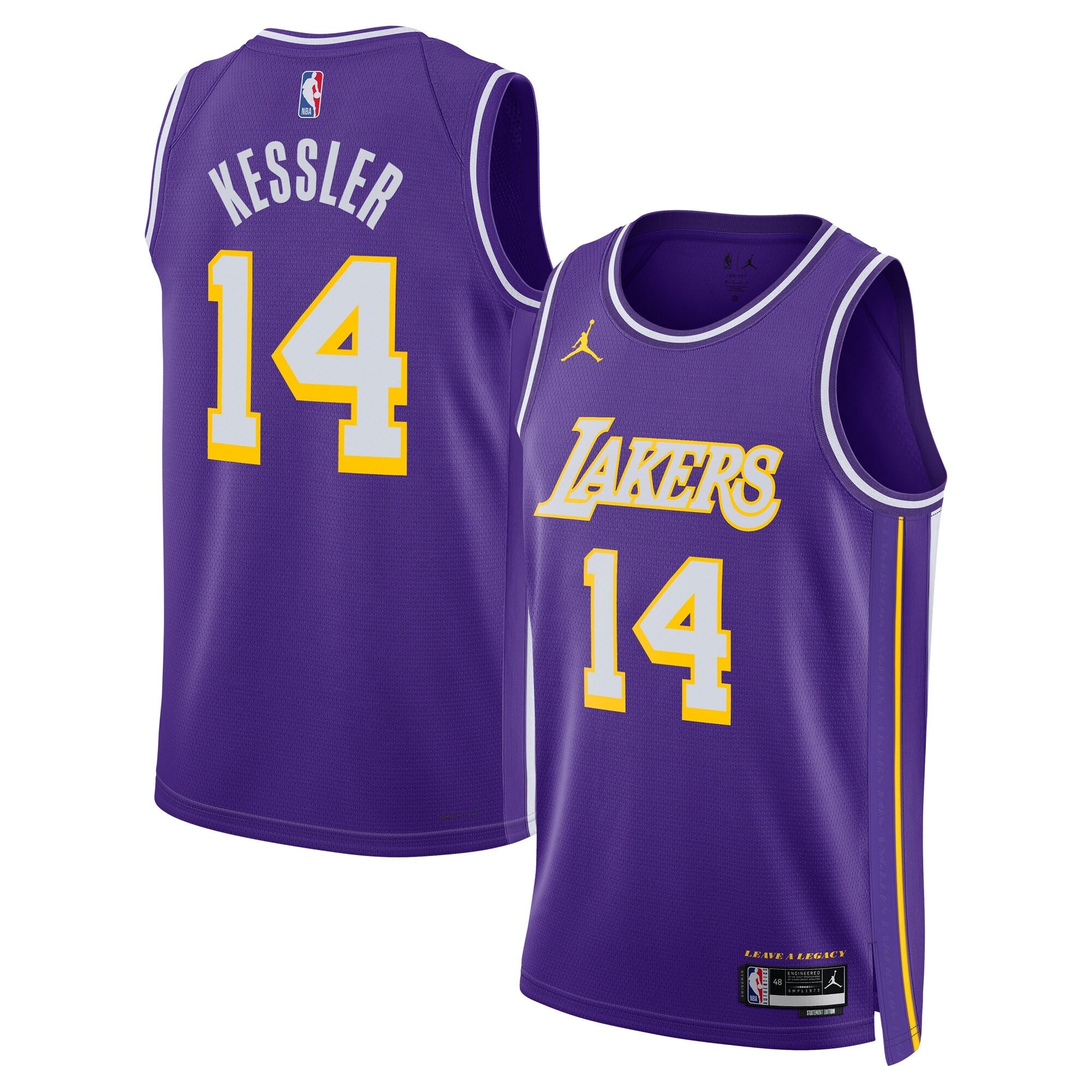 Los Angeles Lakers Jordan Brand Statement Edition Jersey - Purple - Walker Kessler