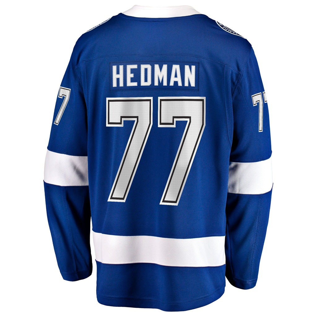 Tampa Bay Lightning Victor Hedman Fanatics Blue Home Captain Patch Breakaway Jersey