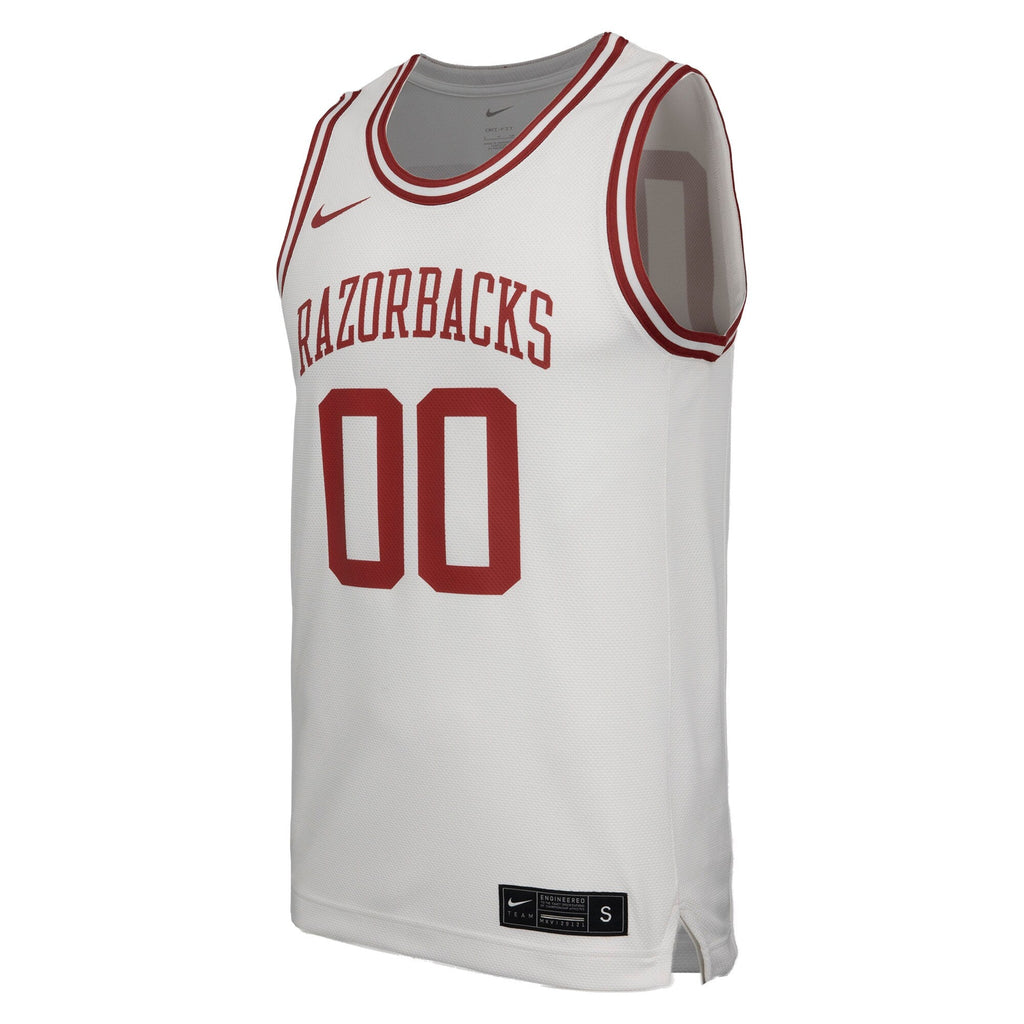 Nike #1 White Arkansas Razorbacks Replica Basketball Jersey