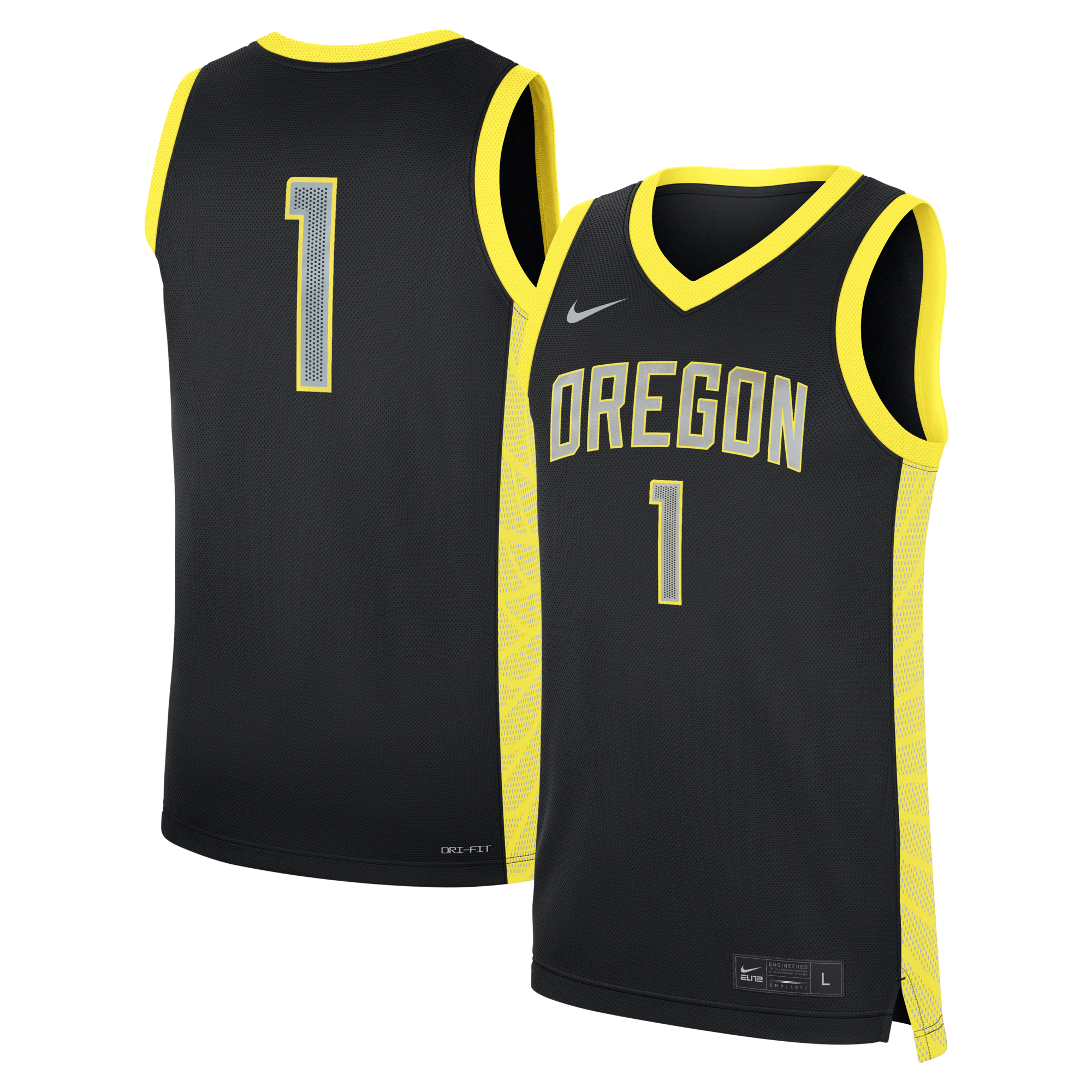 Nike Black Oregon Ducks #1 Alternate Replica Basketball Jersey