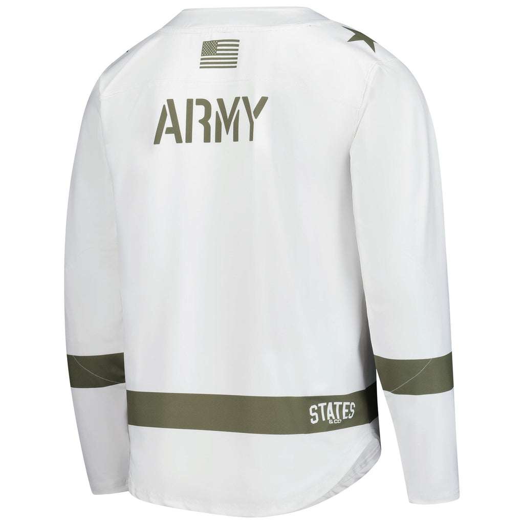 White/Olive Army Black Knights Replica Hockey Jersey