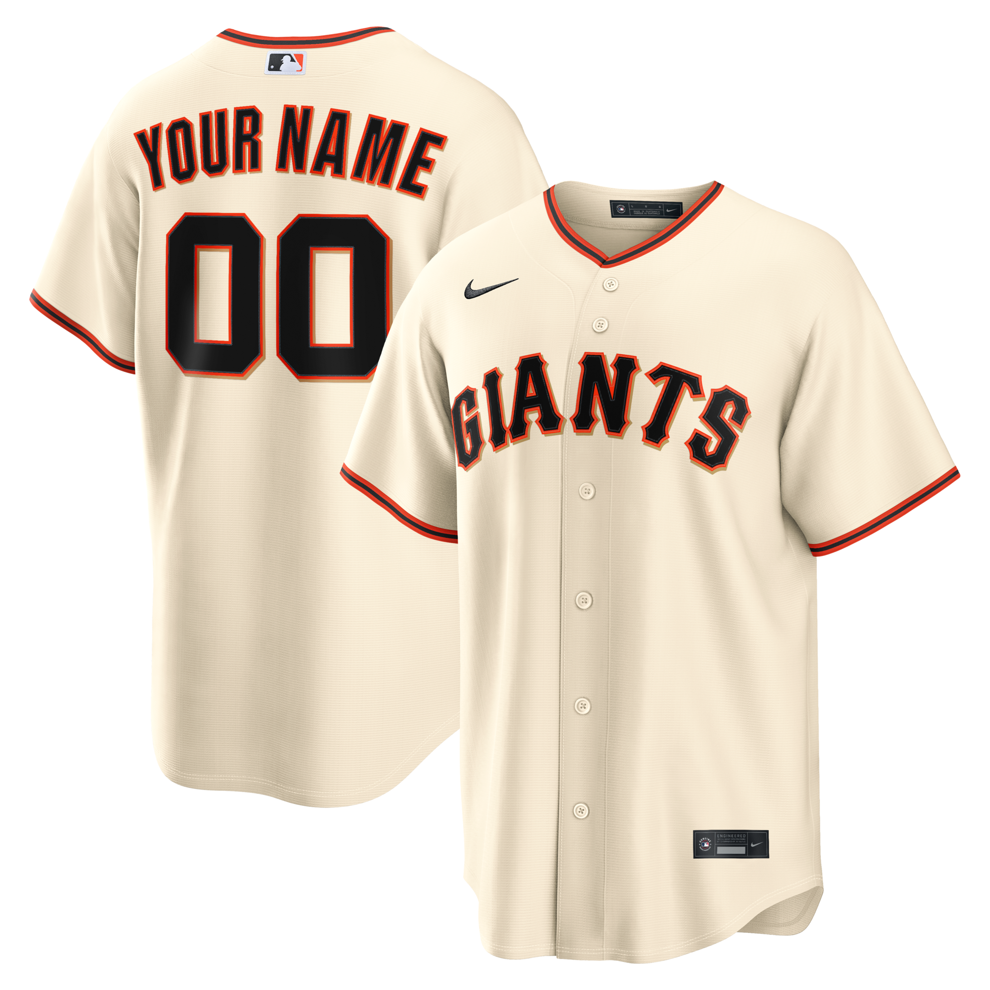 San Francisco Giants Nike Cream Home Replica Custom Jersey