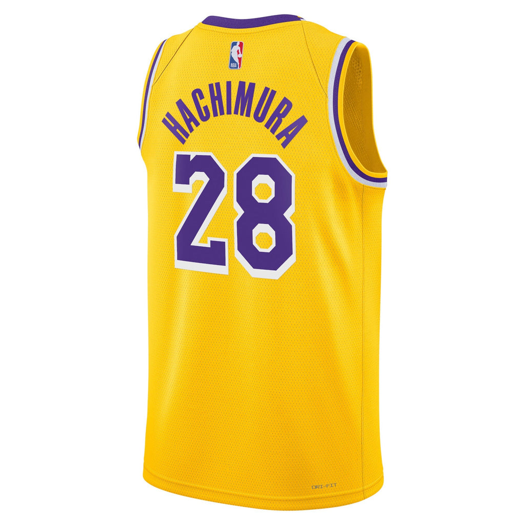 Los Angeles Lakers Nike Icon Edition Swingman Jersey - Gold - Rui Hachimura