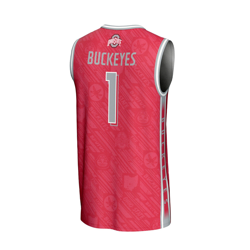 GameDay Greats #1 Scarlet Ohio State Buckeyes Lightweight Highlight Print Basketball Jersey