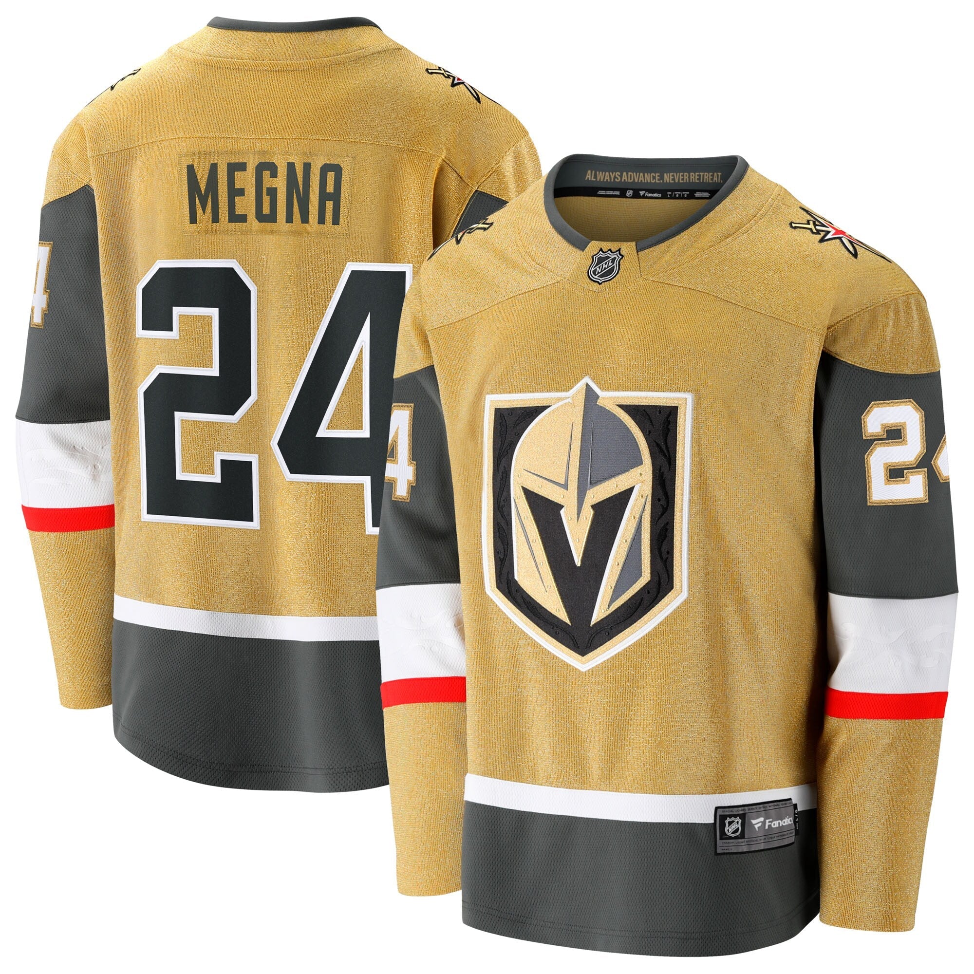 Vegas Golden Knights Jaycob Megna Fanatics Gold Home Breakaway Jersey