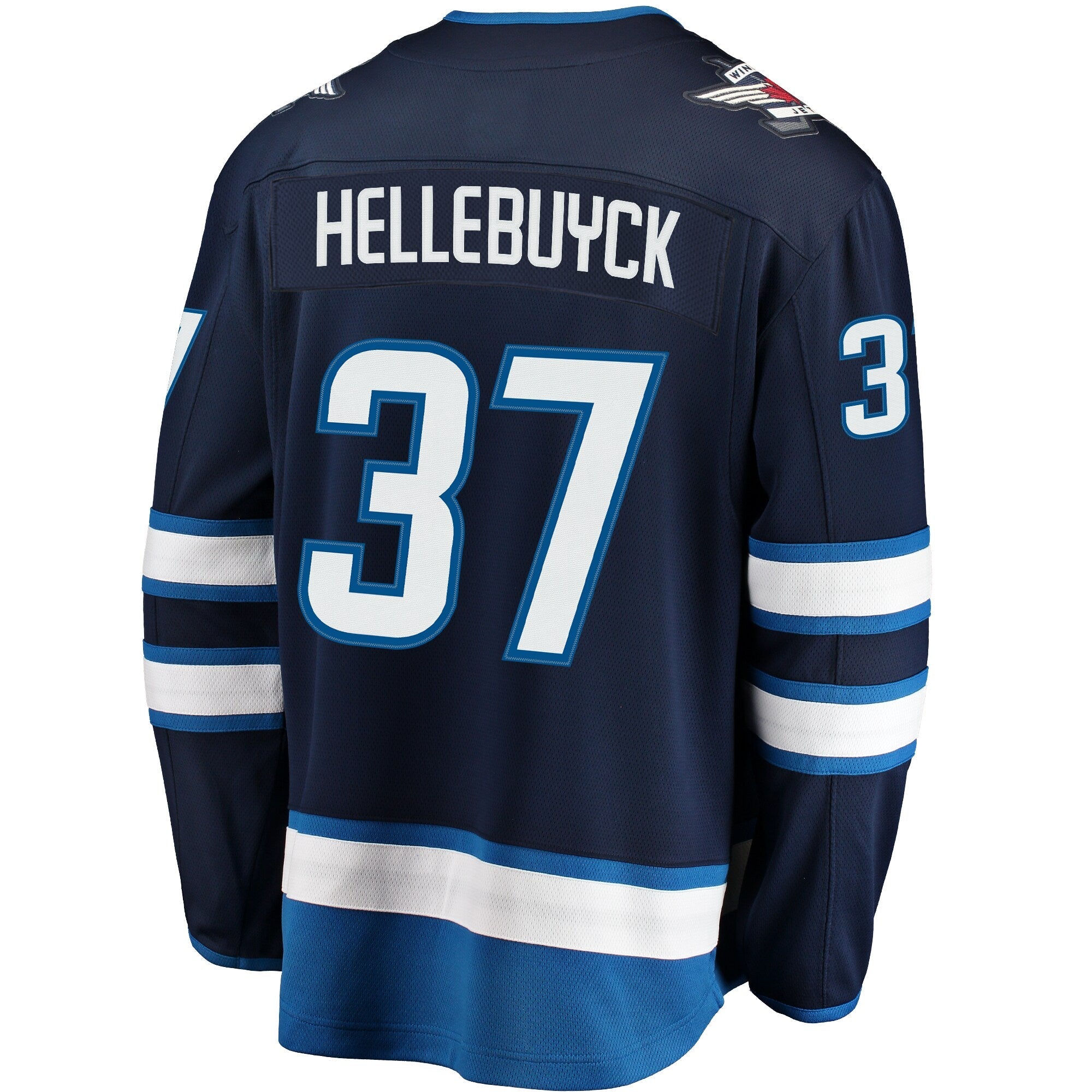 Winnipeg Jets Connor Hellebuyck Fanatics Navy Breakaway Replica Jersey