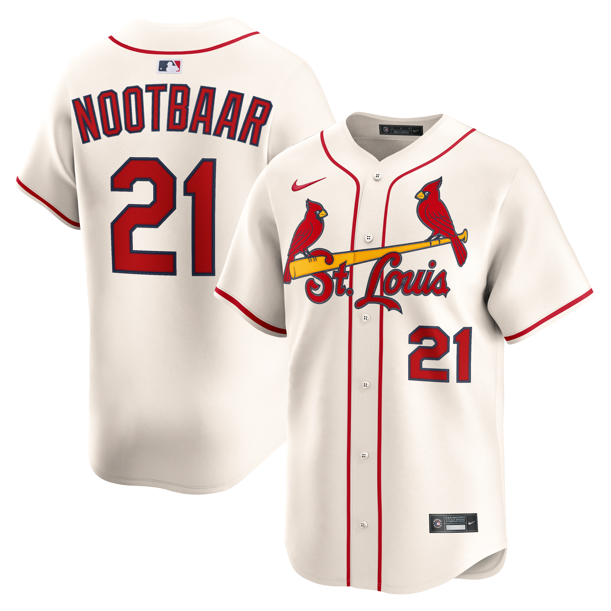 St. Louis Cardinals Lars Nootbaar Nike Cream Alternate 2 Limited Jersey