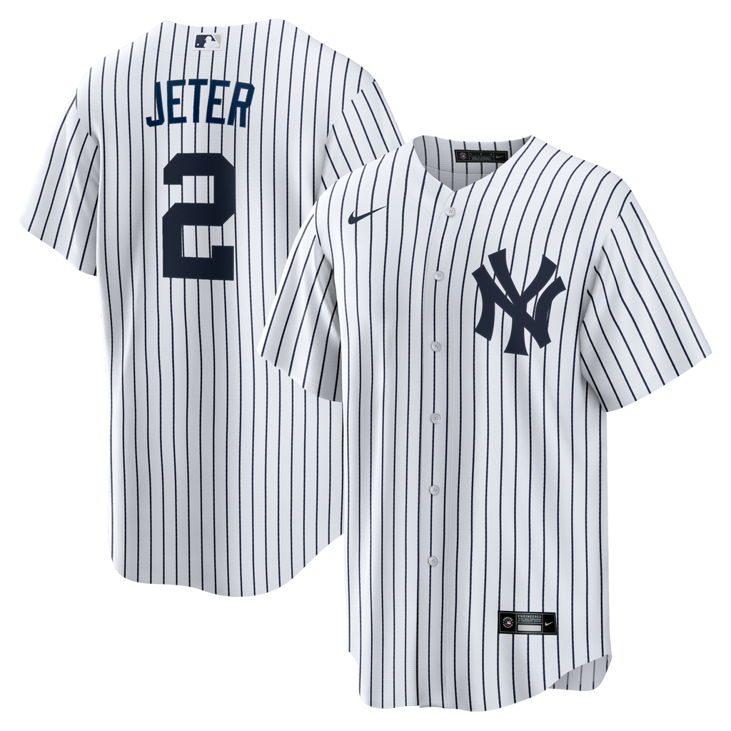 New York Yankees Derek Jeter Nike White Home Retired Player Replica Jersey