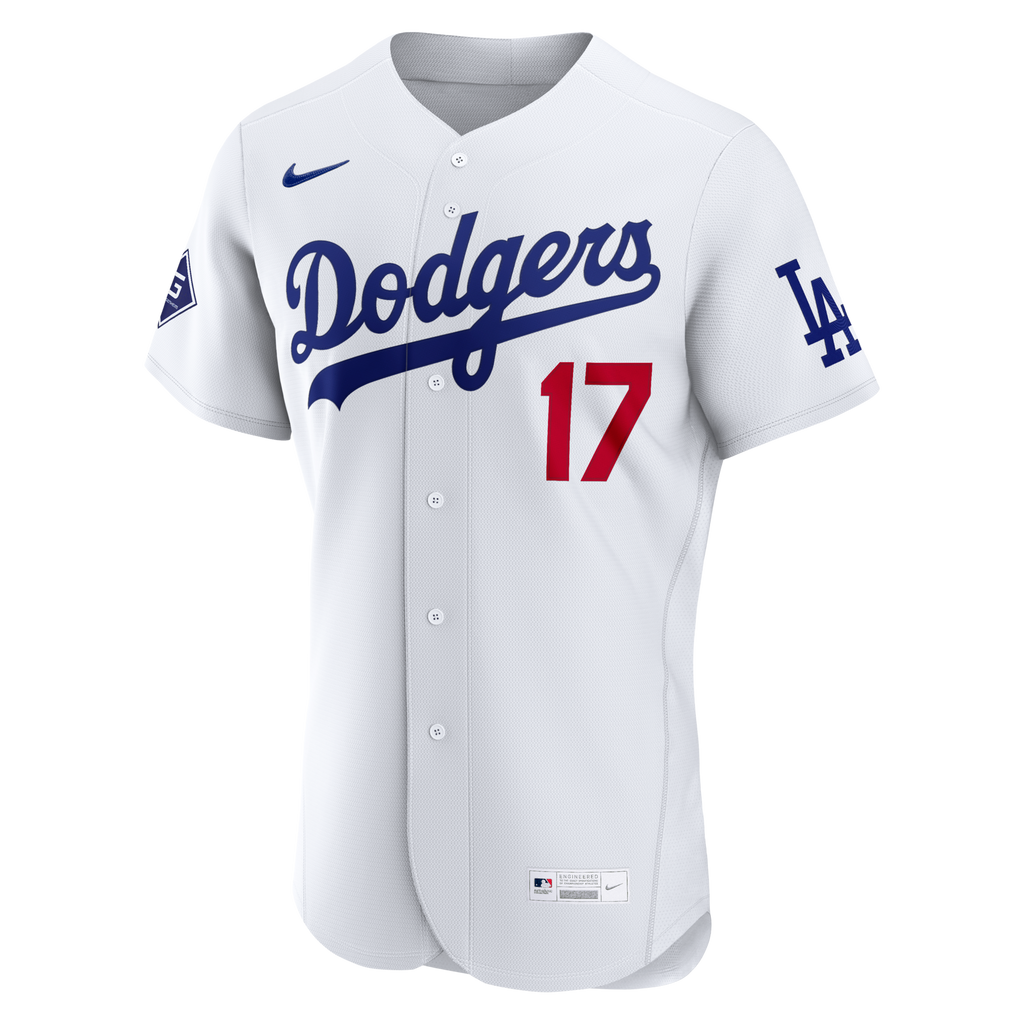 Los Angeles Dodgers Shohei Ohtani Nike White Home Authentic Sponsor Patch Jersey