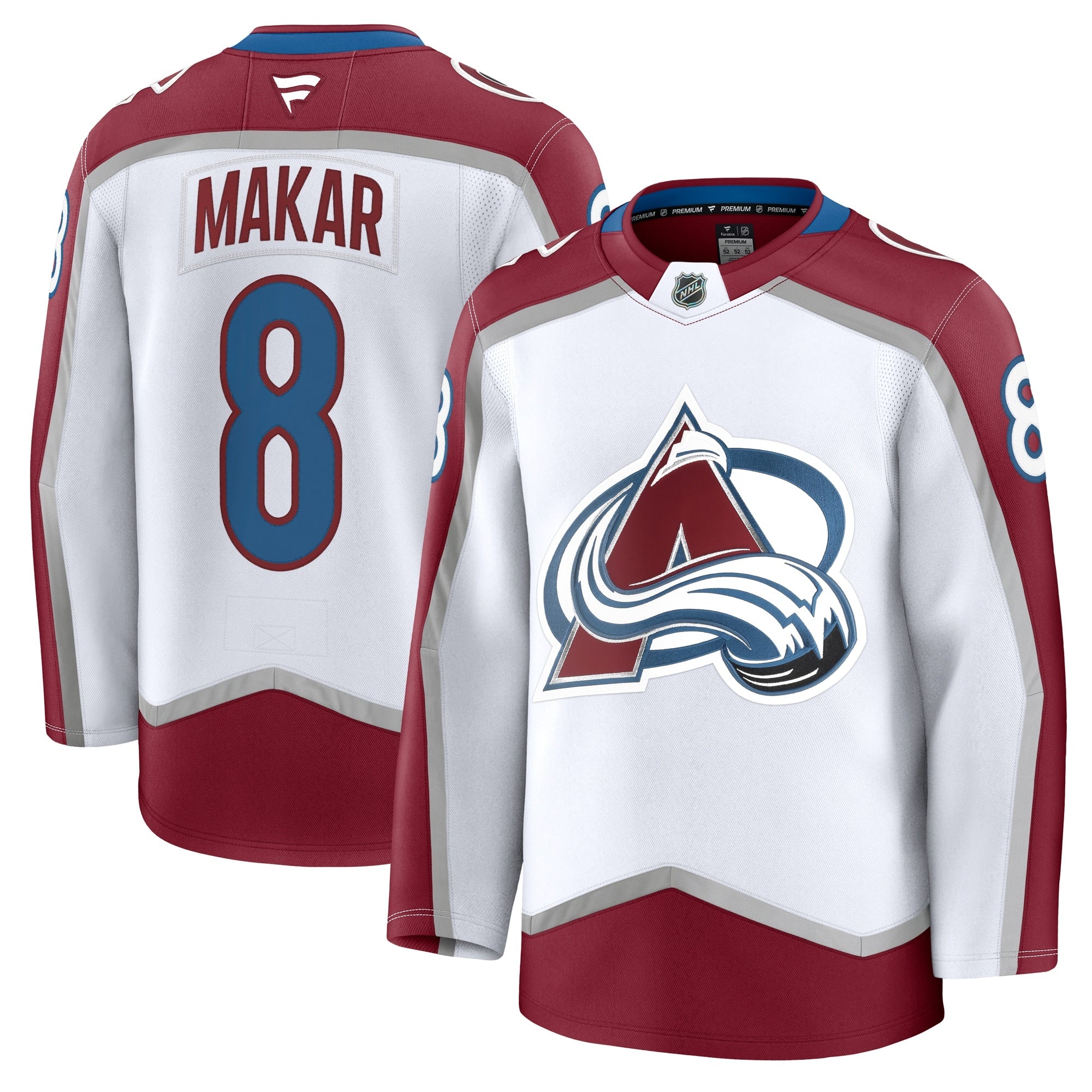 Colorado Avalanche Cale Makar Fanatics White Away Premium Jersey