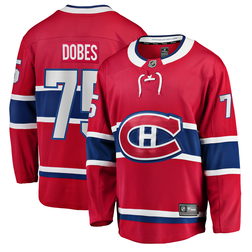 Montreal Canadiens Jakub Dobes Fanatics Red Home Breakaway Jersey
