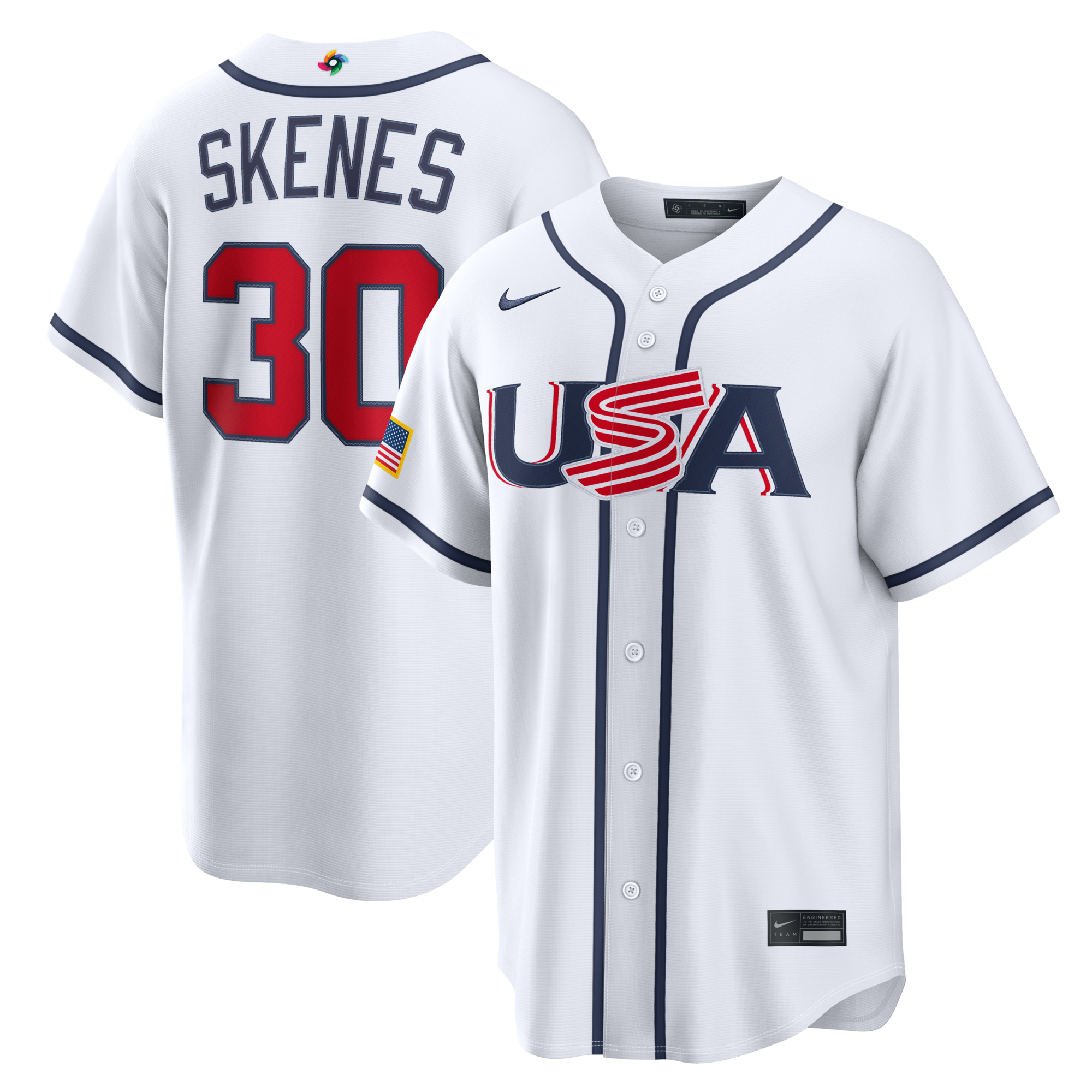 USA Baseball Paul Skenes Nike White 2026 World Baseball Classic Home Stadium Jersey