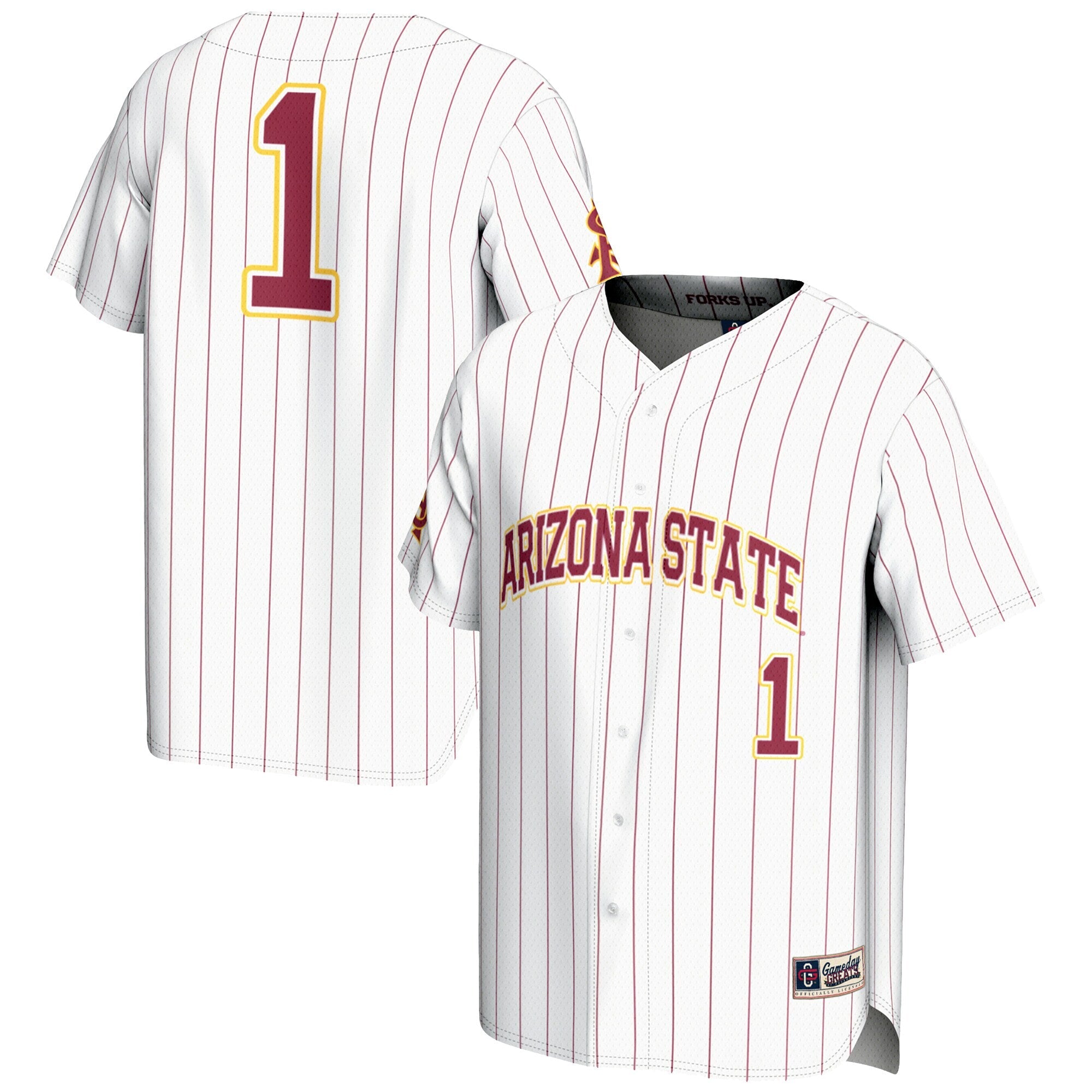 GameDay Greats #1 White Arizona State Sun Devils Lightweight Baseball Jersey