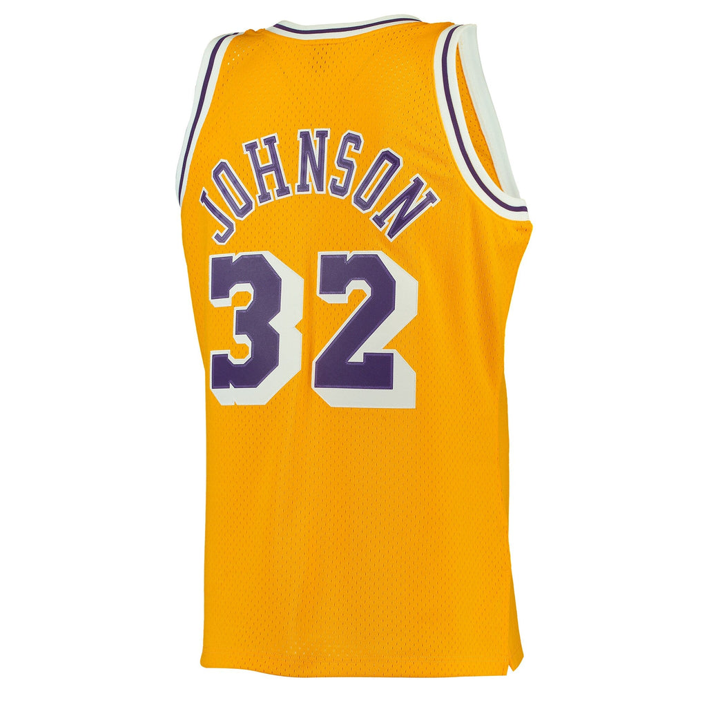 Mitchell & Ness Magic Johnson Gold Los Angeles Lakers 1984-85 Hardwood Classics Swingman Jersey