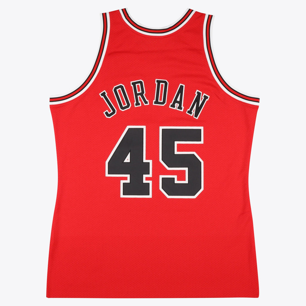 Chicago Bulls Michael Jordan 1994-95 Road 45 Authentic Jersey By Mitchell & Ness - Red -