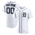 Detroit Tigers Nike White Home Authentic Custom Jersey