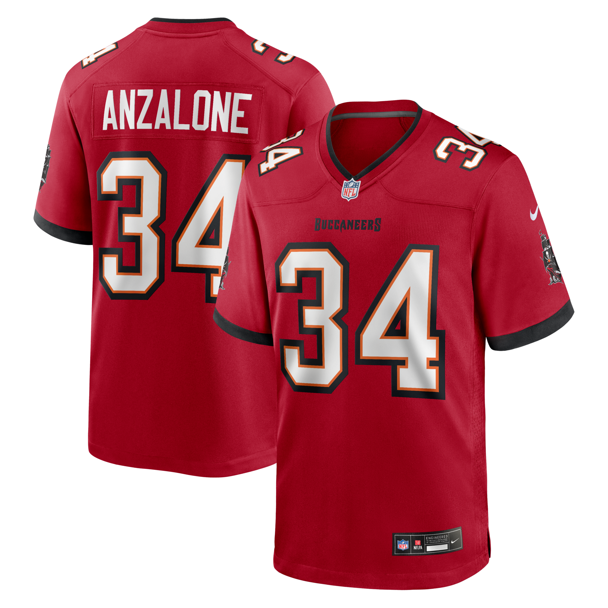 Tampa Bay Buccaneers Alex Anzalone Nike Red Team Game Jersey