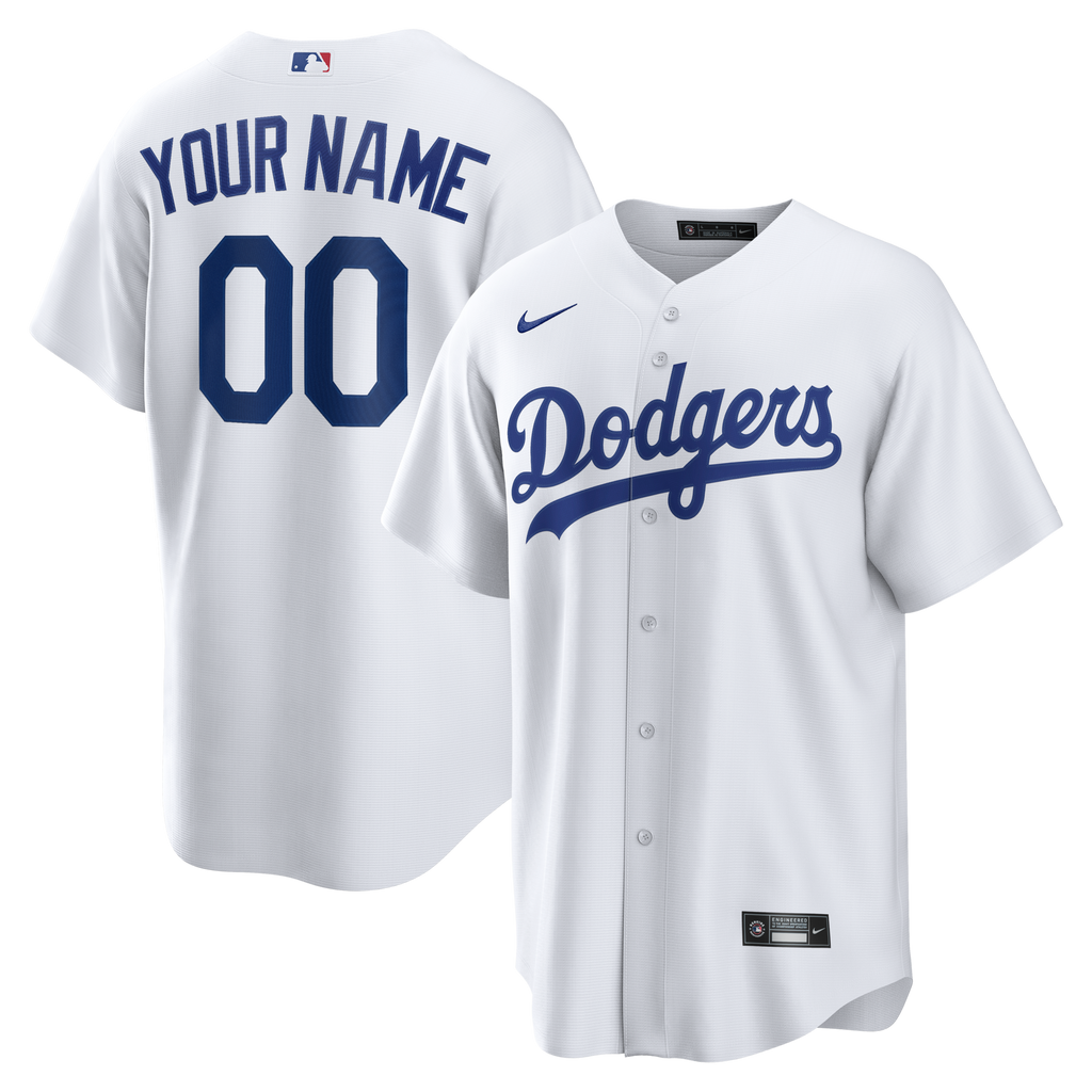 Los Angeles Dodgers Nike White Home Replica Custom Jersey