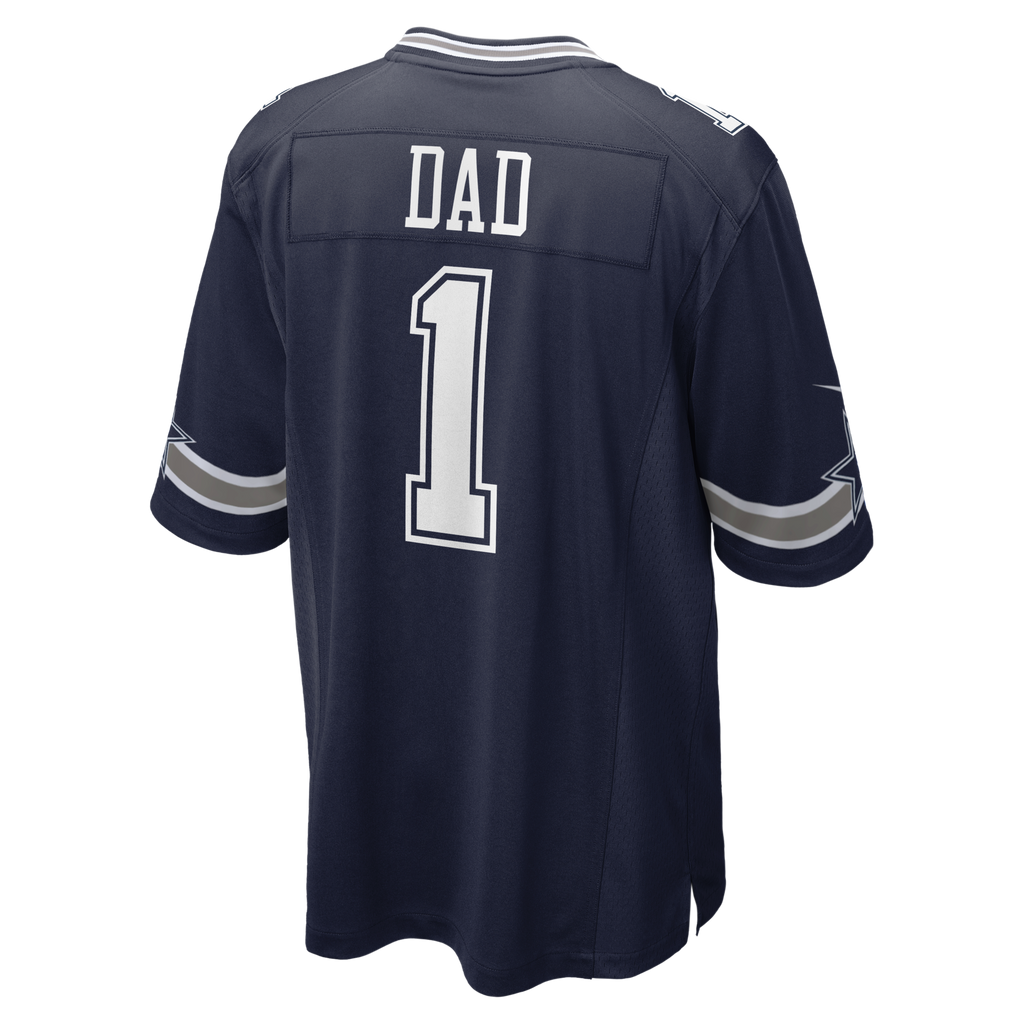 Dallas Cowboys Number 1 Dad Nike Navy Game Jersey