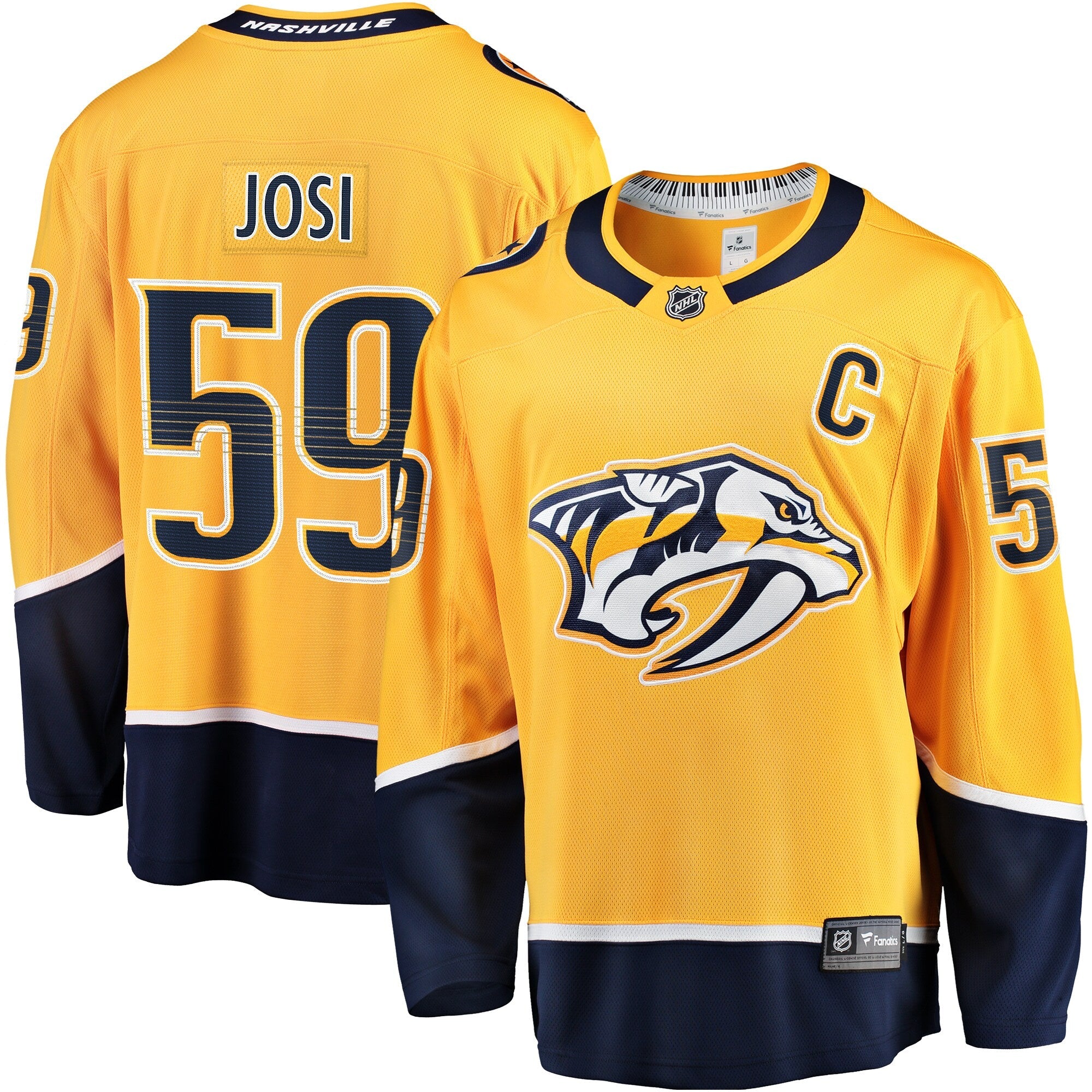 Nashville Predators Roman Josi Fanatics Gold Home Breakaway Jersey