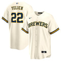 Milwaukee Brewers Christian Yelich Nike Cream Home Replica Player Jersey