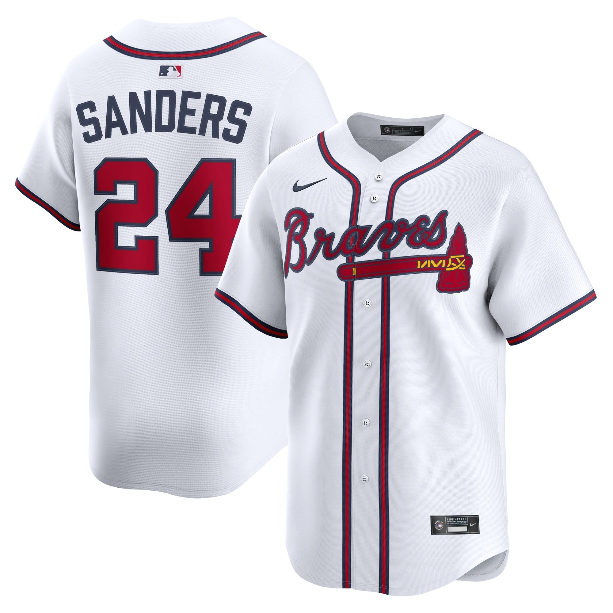 Atlanta Braves Deion Sanders Nike White Limited Player Jersey