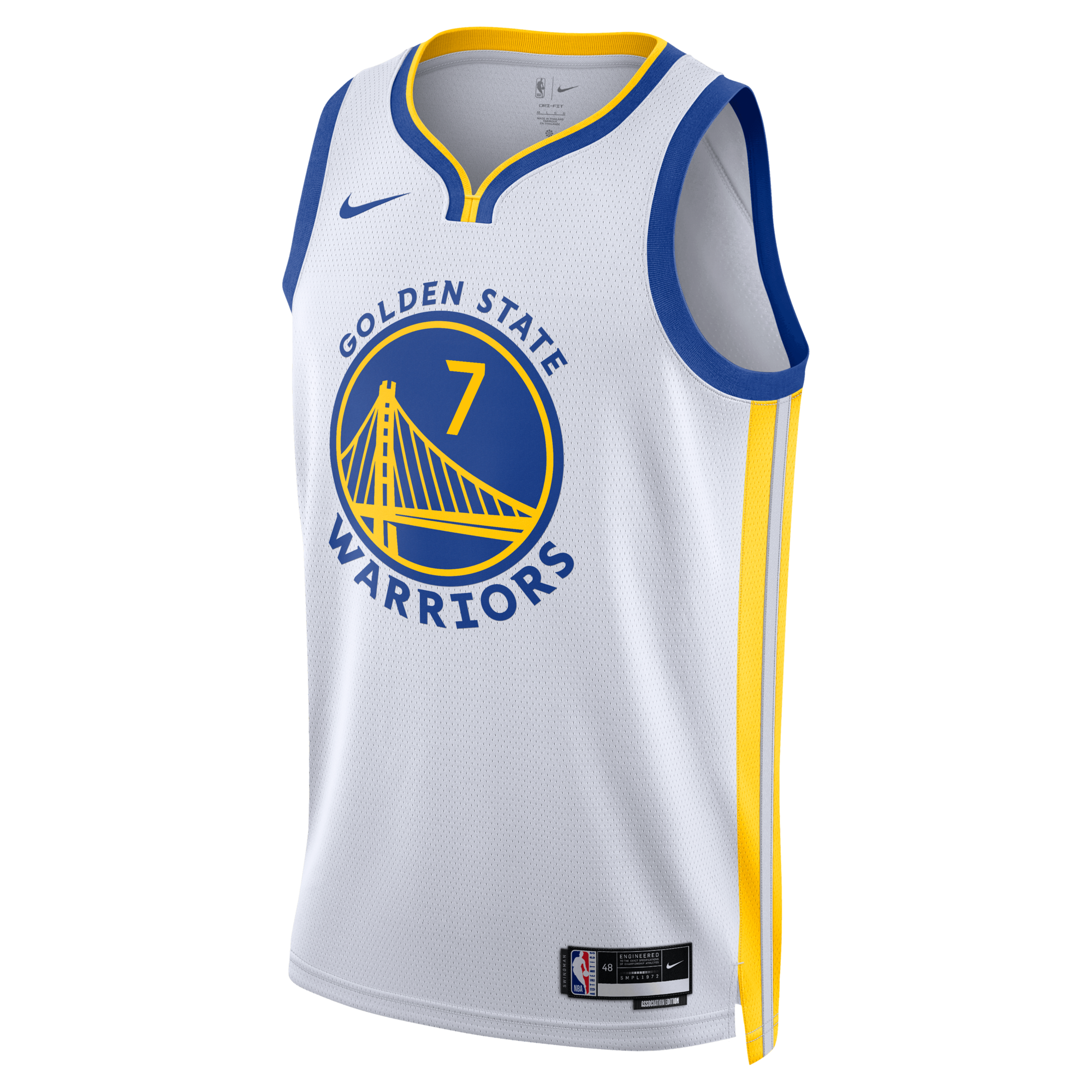 Golden State Warriors Nike Association Edition Swingman Jersey - White - Kristaps Porzi??is