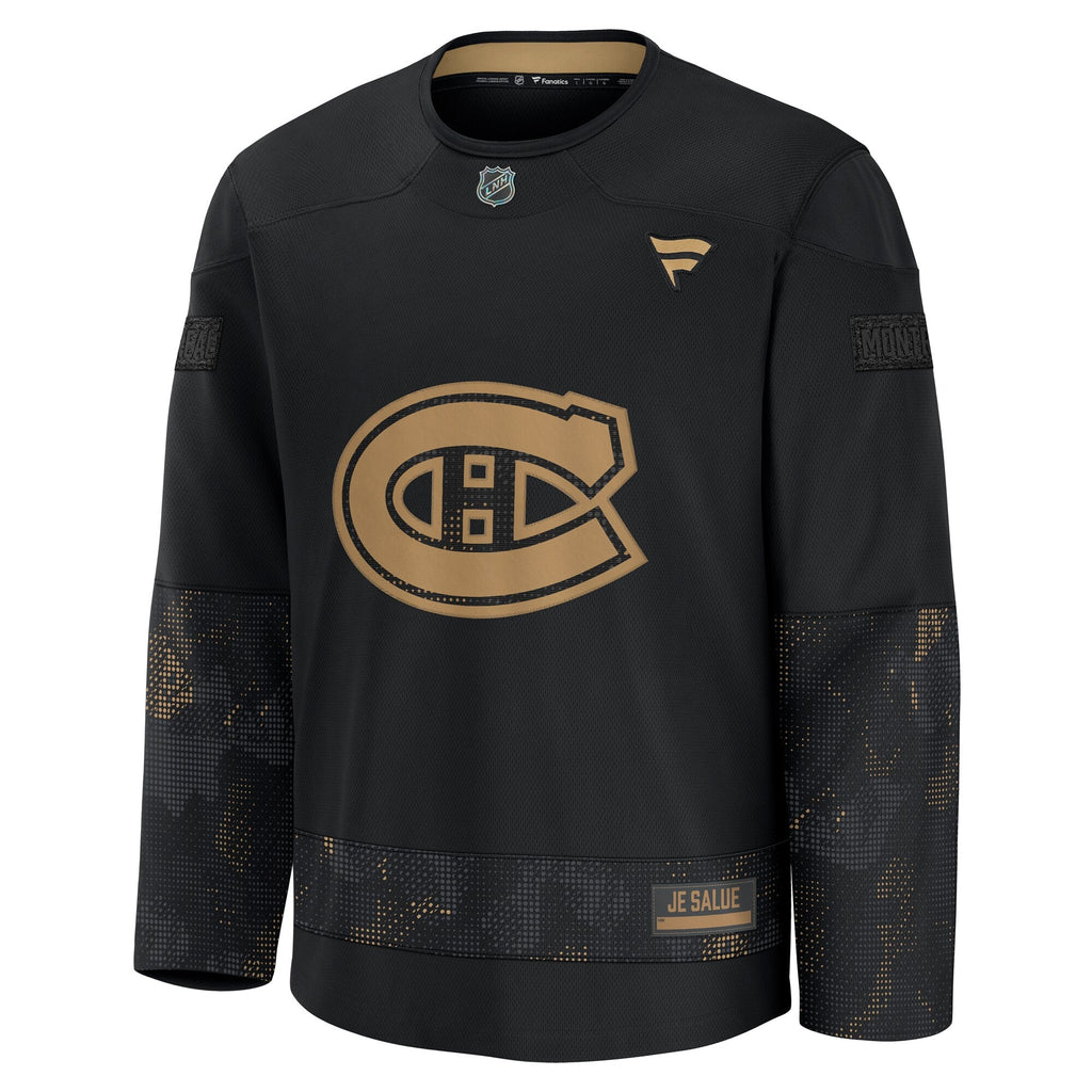 Montreal Canadiens Fanatics Black 2024 Military Appreciation Practice Jersey