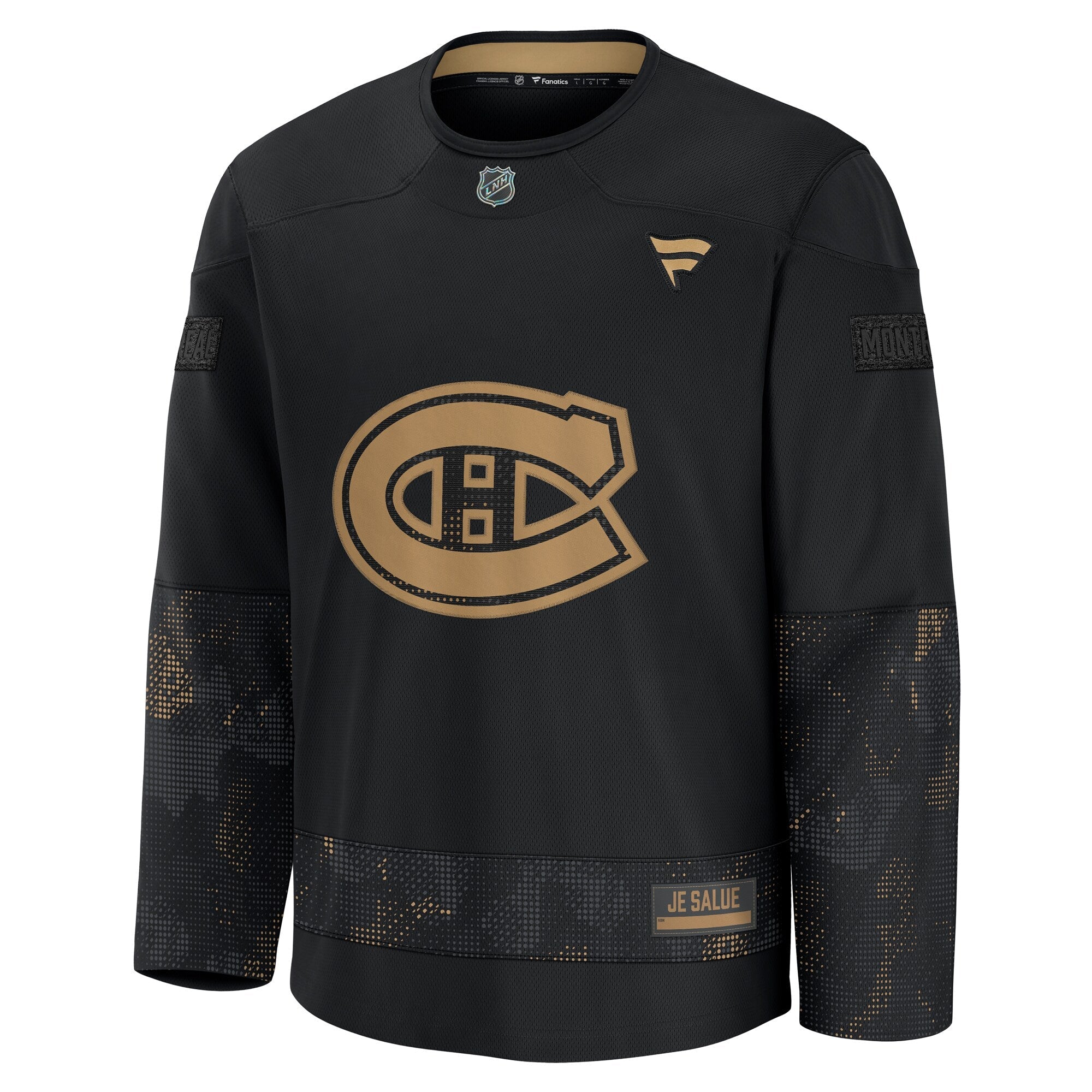 Montreal Canadiens Fanatics Black 2024 Military Appreciation Practice Jersey
