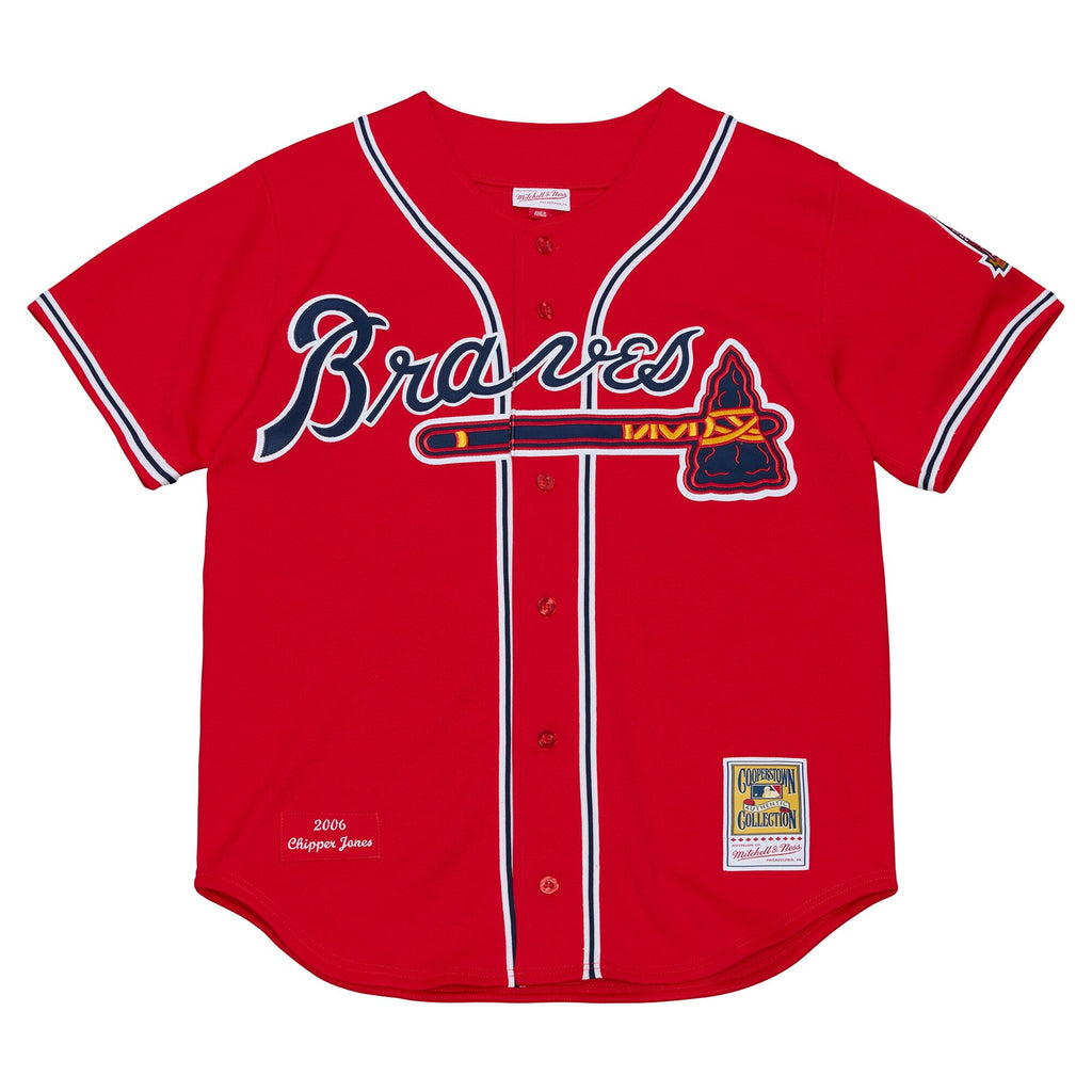 Atlanta Braves Chipper Jones Mitchell & Ness Red 2006 Cooperstown Collection Authentic Jersey
