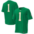 Under Armour #1 Kelly Green Notre Dame Fighting Irish Irish Wear Green Football Twill Replica Jersey