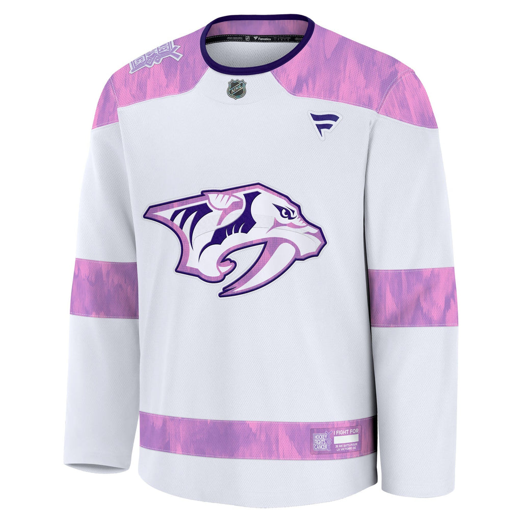 Nashville Predators Fanatics White Hockey Fights Cancer Survivor Practice Jersey