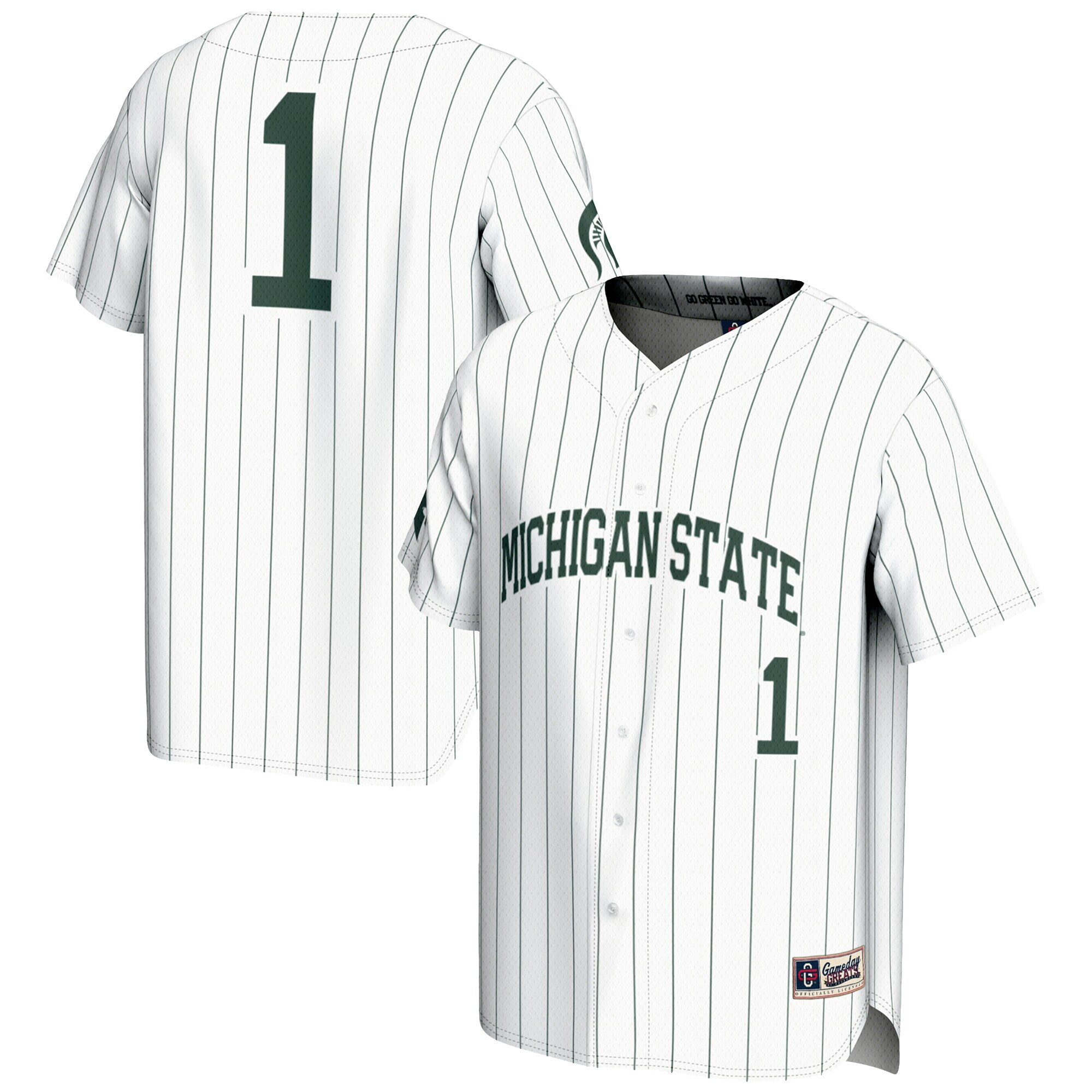 GameDay Greats #1 White Michigan State Spartans Lightweight Baseball Jersey