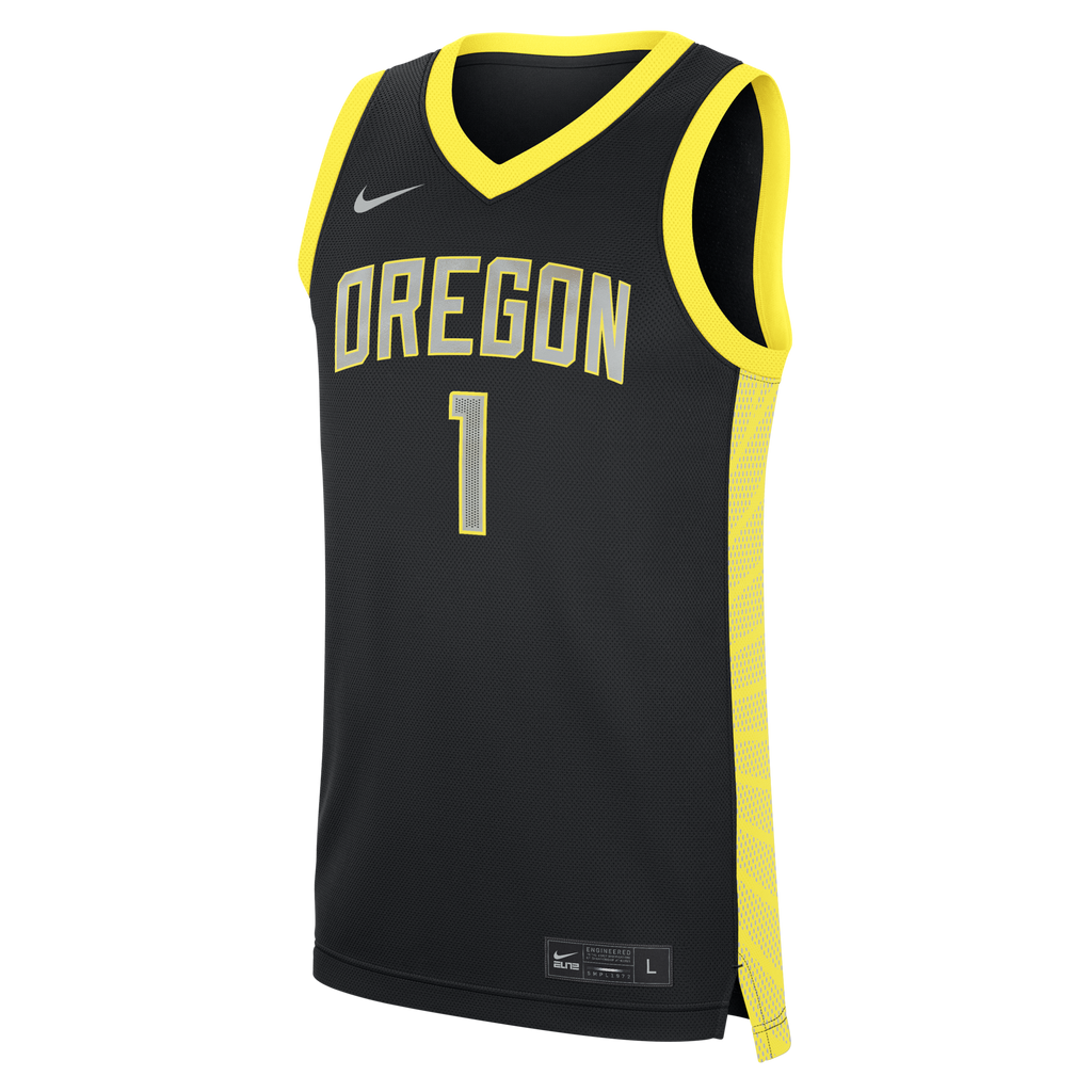 Nike Black Oregon Ducks #1 Alternate Replica Basketball Jersey