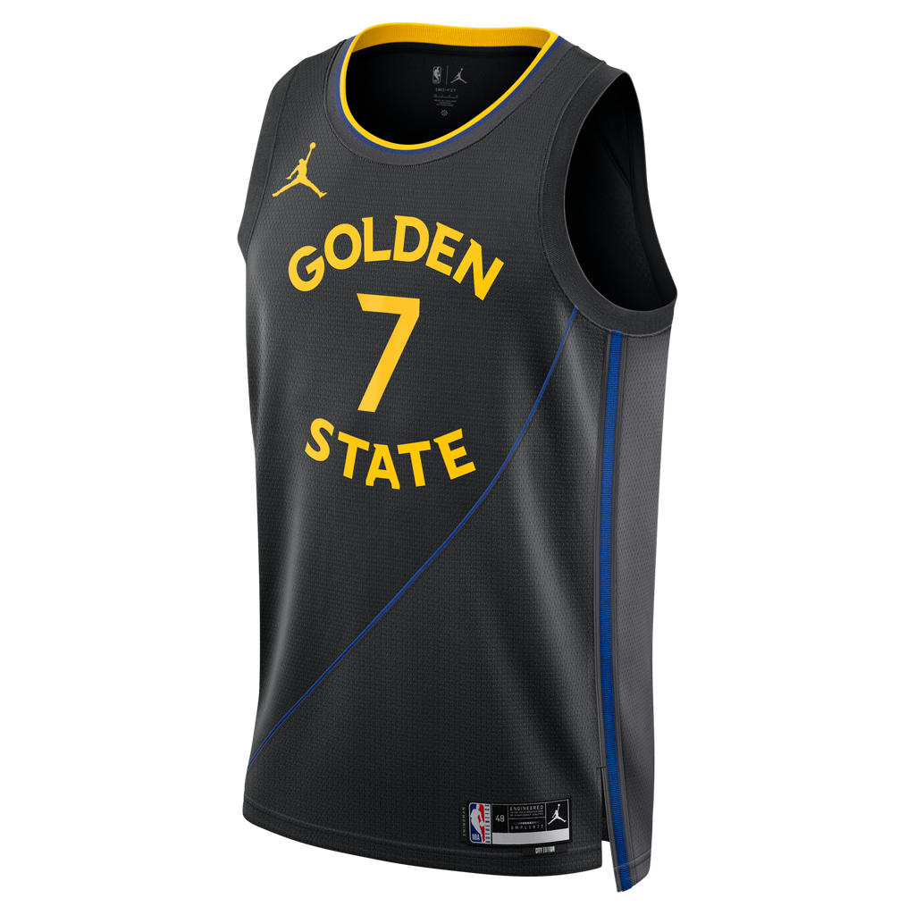 Golden State Warriors Jordan Brand 2024/25 Statement Edition Swingman Jersey - Black - Kristaps Porzi??is