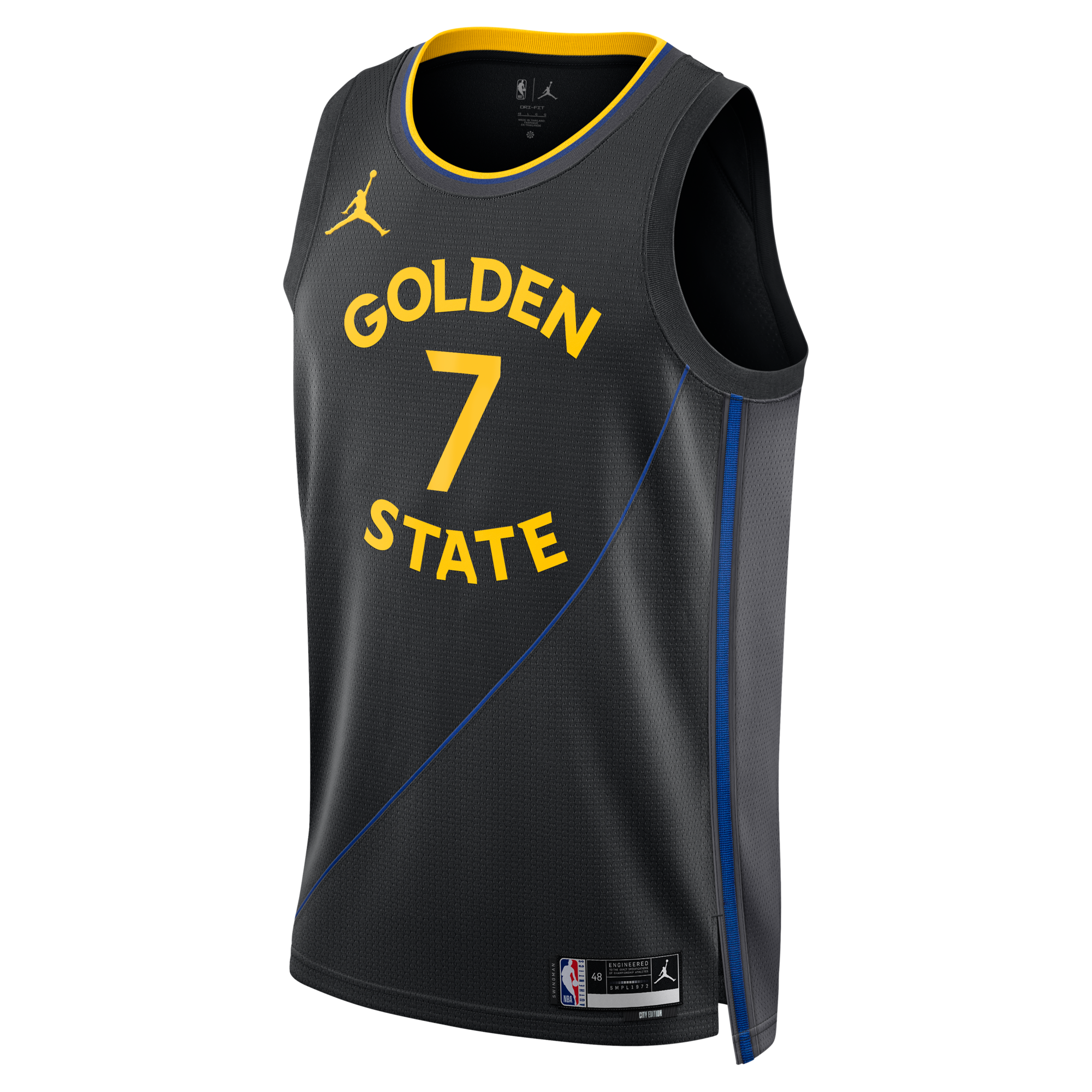 Golden State Warriors Jordan Brand 2024/25 Statement Edition Swingman Jersey - Black - Kristaps Porzi??is