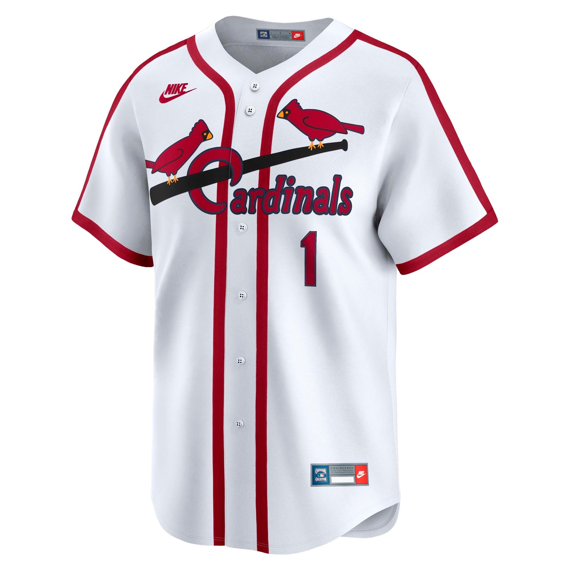 St. Louis Cardinals Ozzie Smith Nike White Throwback Cooperstown Collection Limited Jersey