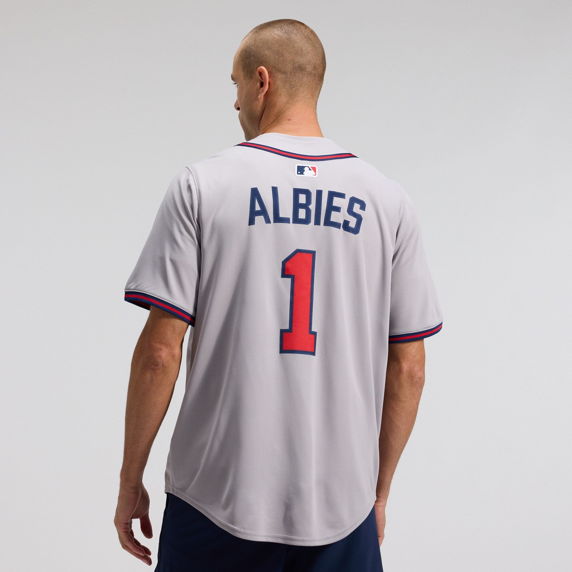 Atlanta Braves Ozzie Albies Nike Gray Road Limited Player Jersey