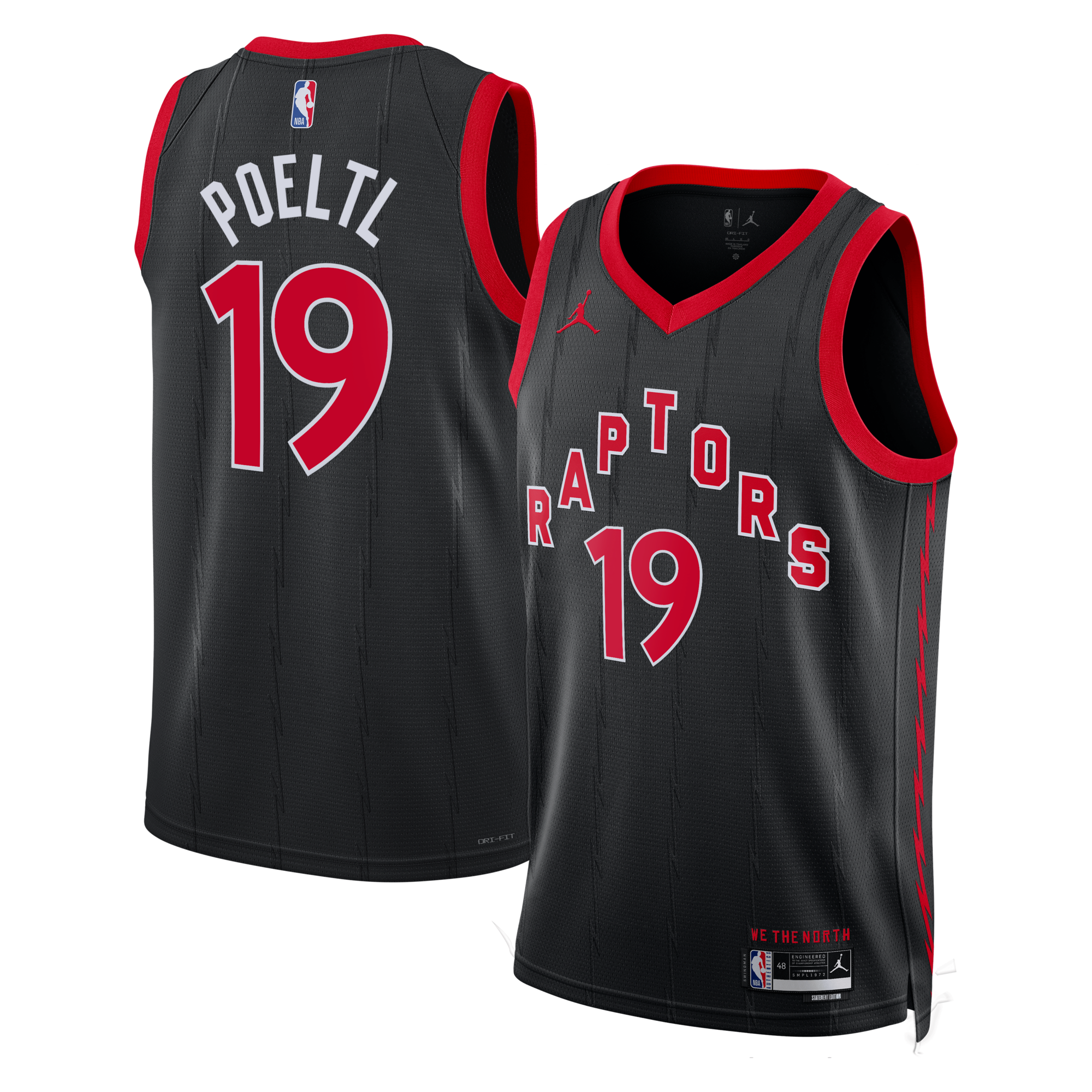 Toronto Raptors Jordan Brand Statement Edition Swingman Jersey - Black - Jakob Poeltl