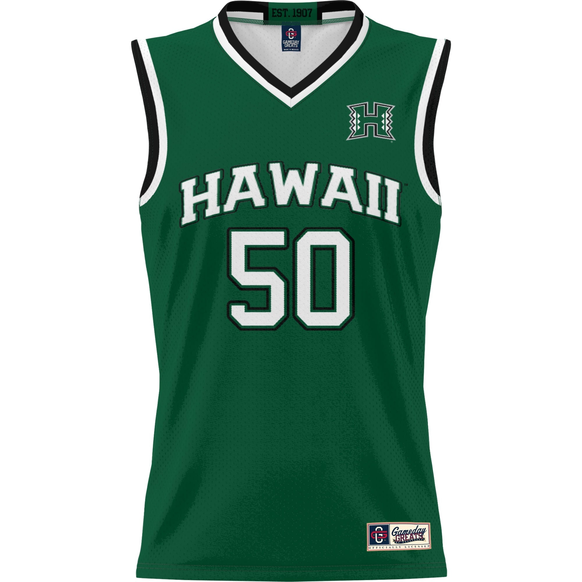 GameDay Greats #50 Green Hawaii Rainbow Warriors Lightweight Basketball Jersey