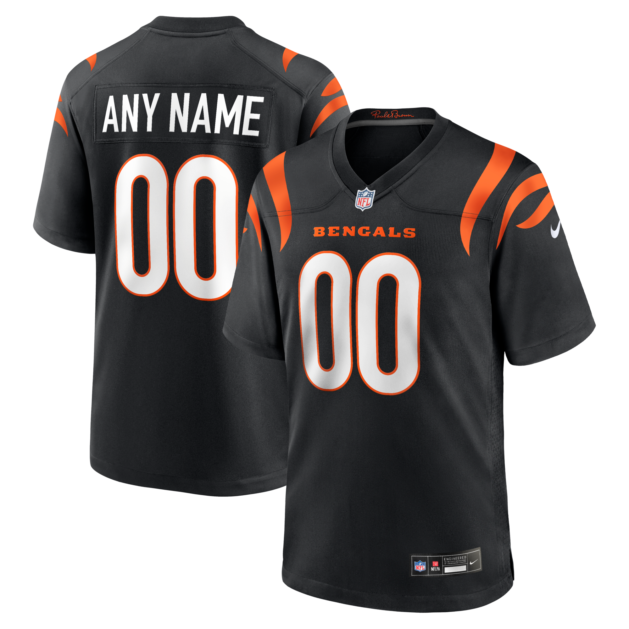 Cincinnati Bengals Nike Black Game Custom Jersey