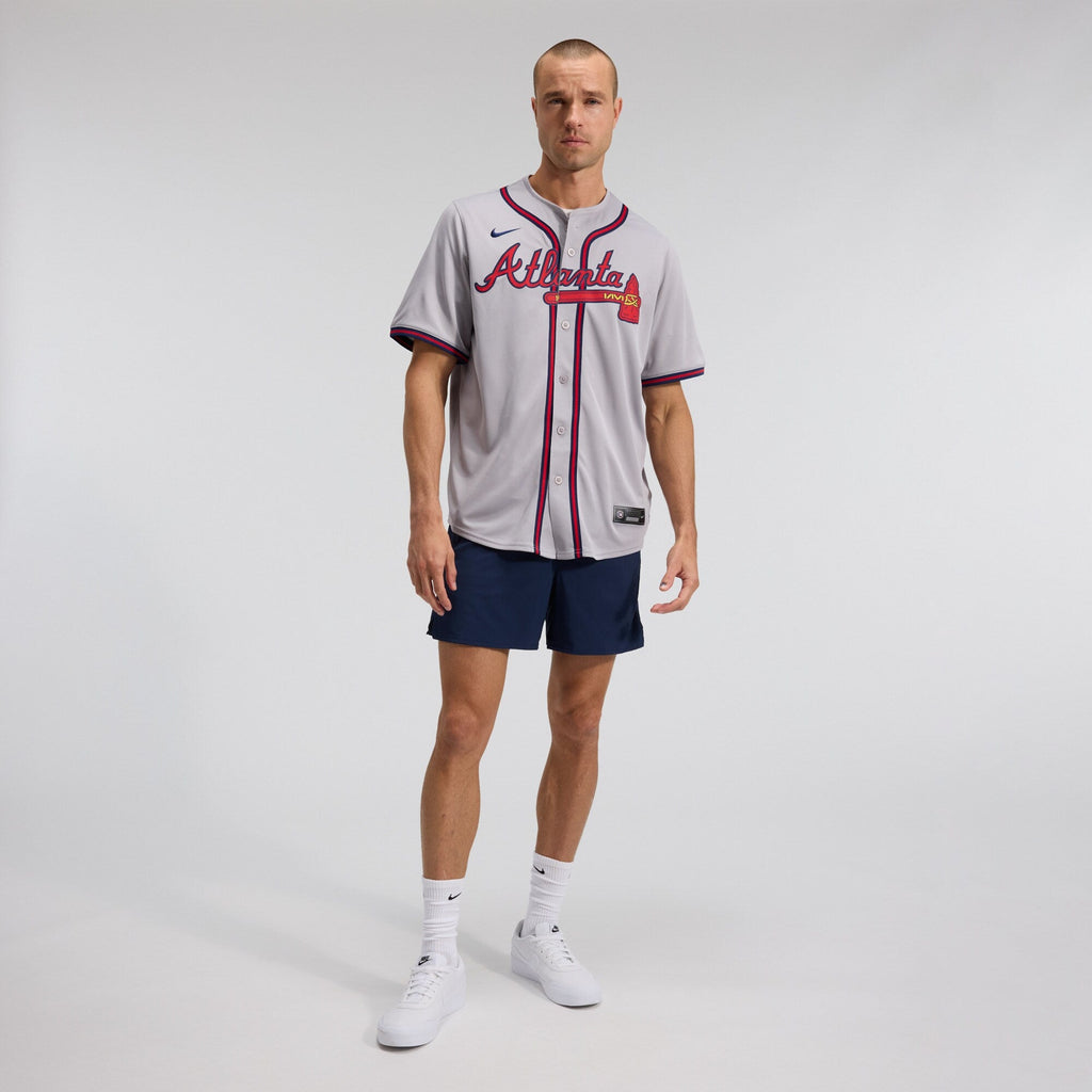 Atlanta Braves Ozzie Albies Nike Gray Road Limited Player Jersey
