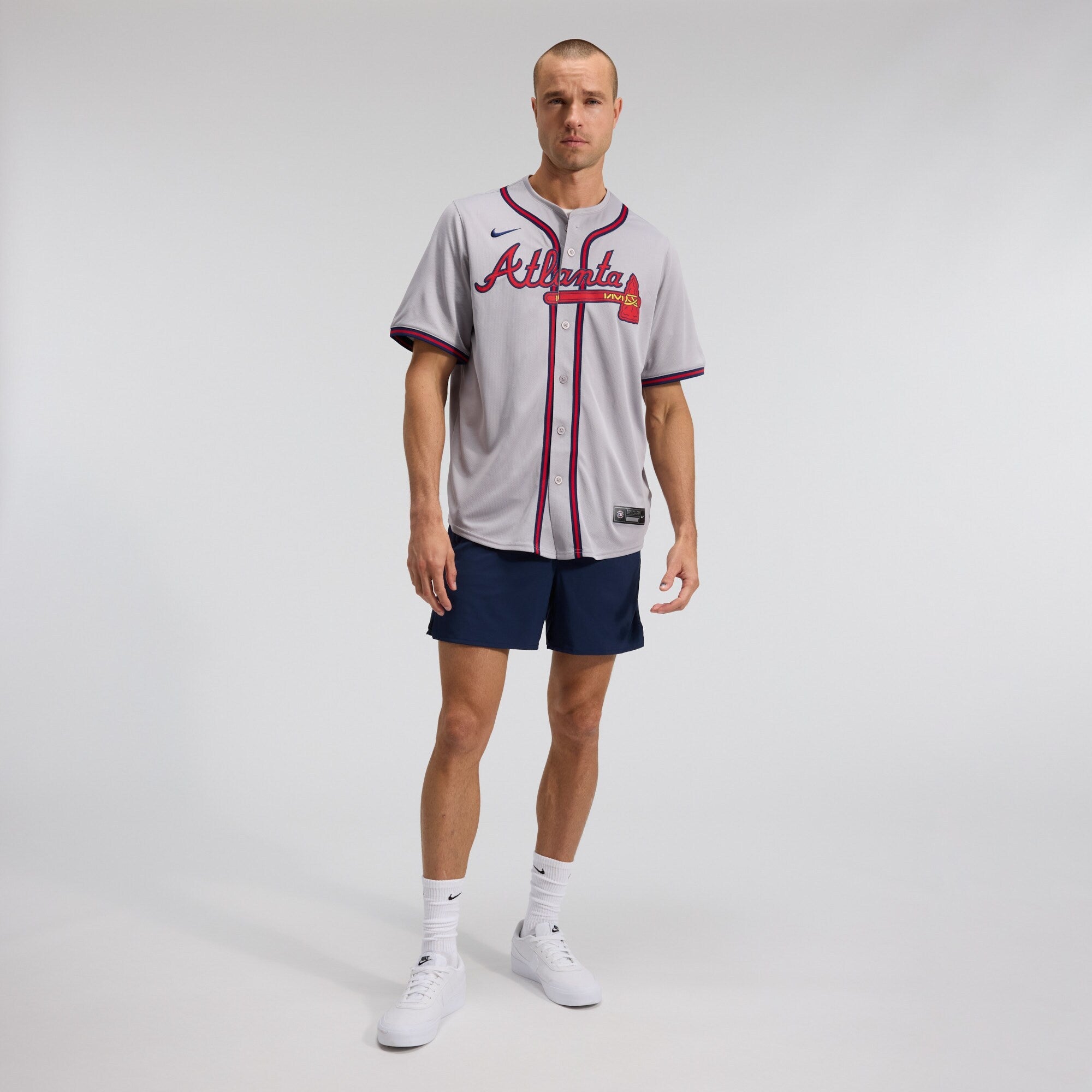 Atlanta Braves Ozzie Albies Nike Gray Road Limited Player Jersey