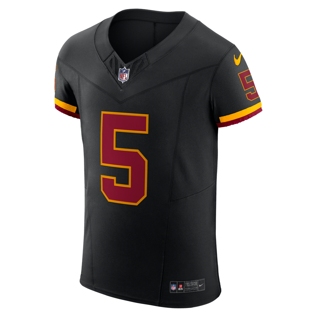 Washington Commanders Jayden Daniels Nike Black Alternate Vapor F.U.S.E. Elite Jersey