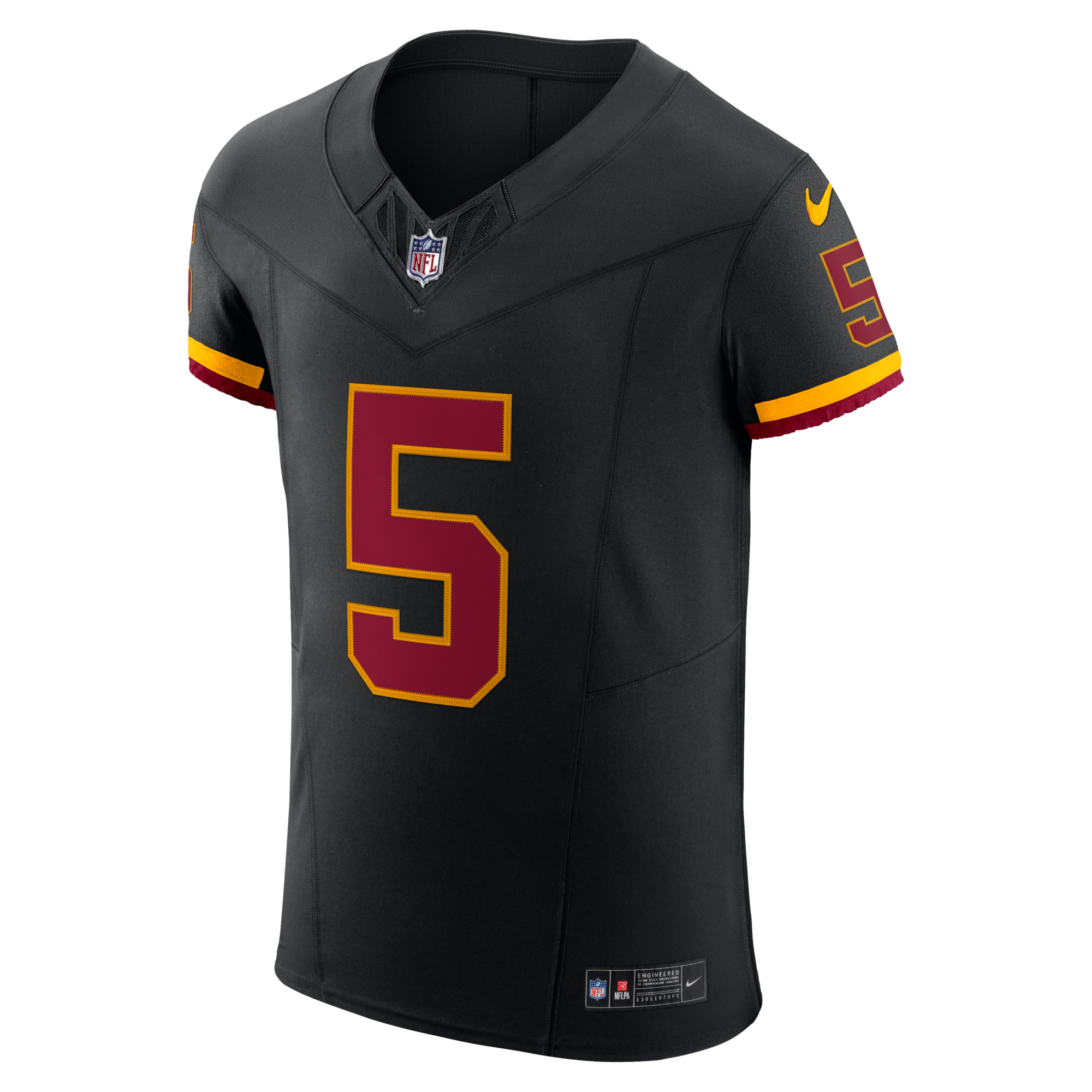 Washington Commanders Jayden Daniels Nike Black Alternate Vapor F.U.S.E. Elite Jersey