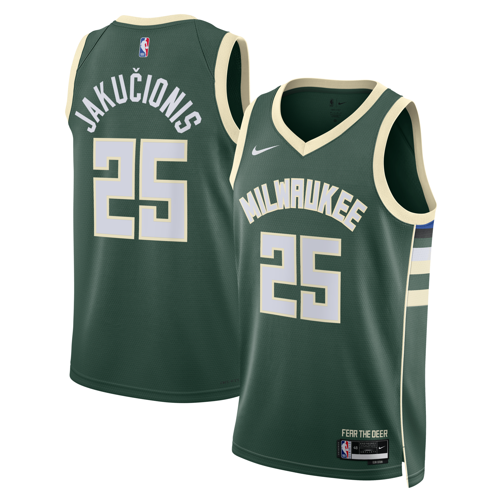 Milwaukee Bucks Nike Icon Edition Swingman Jersey - White - Kasparas Jaku?ionis