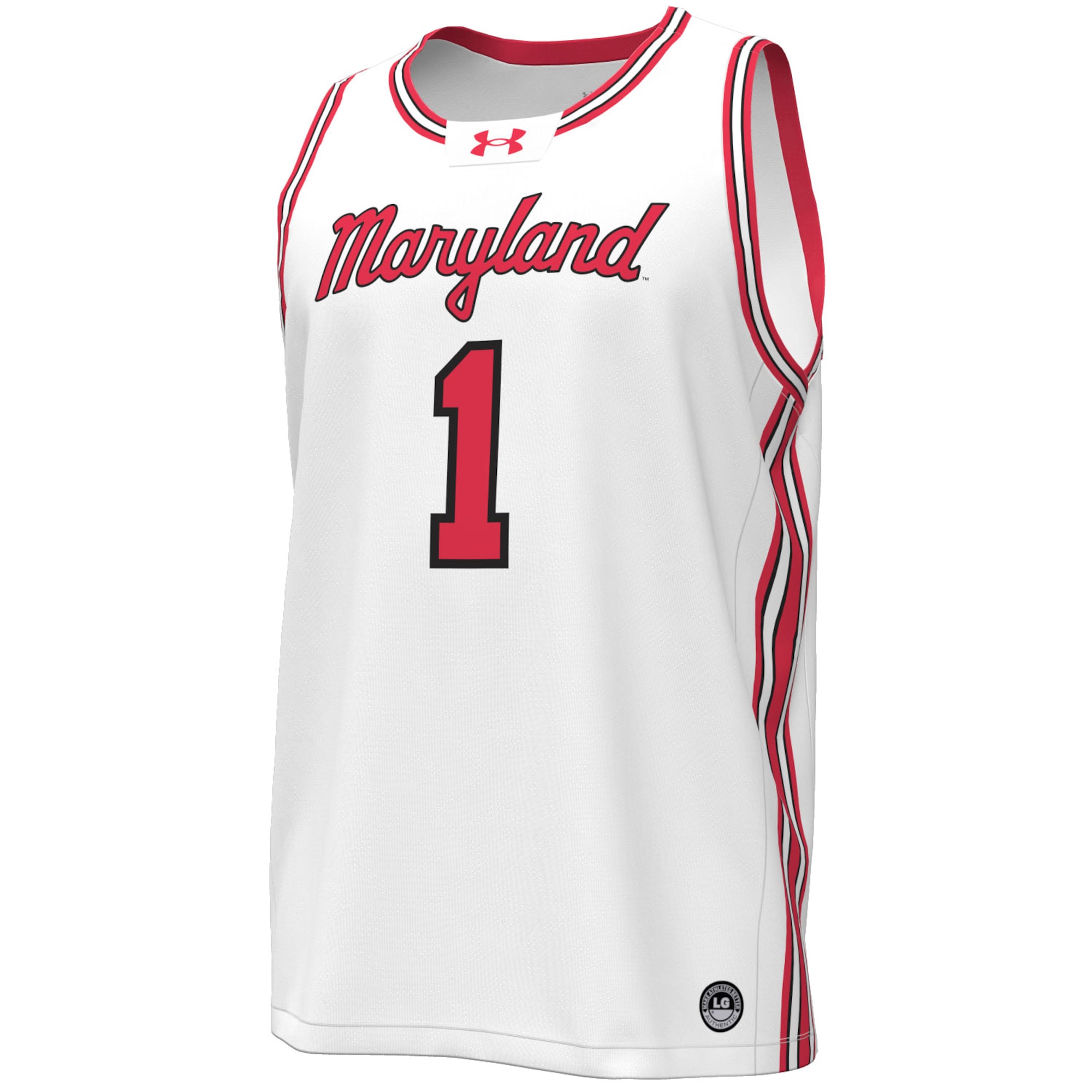 Under Armour #1 White Maryland Terrapins Throwback Replica Basketball Jersey
