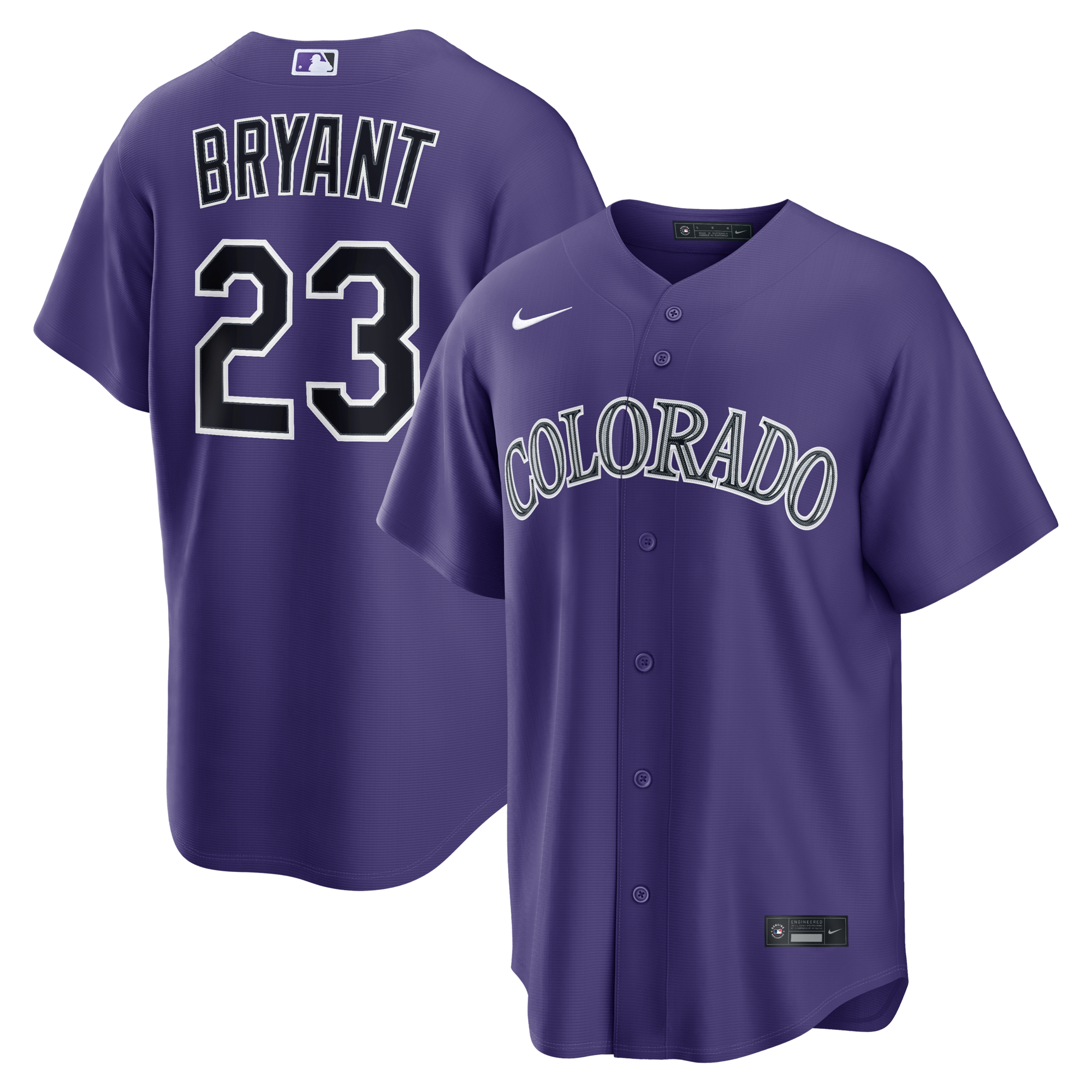 Colorado Rockies Kris Bryant Nike Purple Alternate Replica Jersey